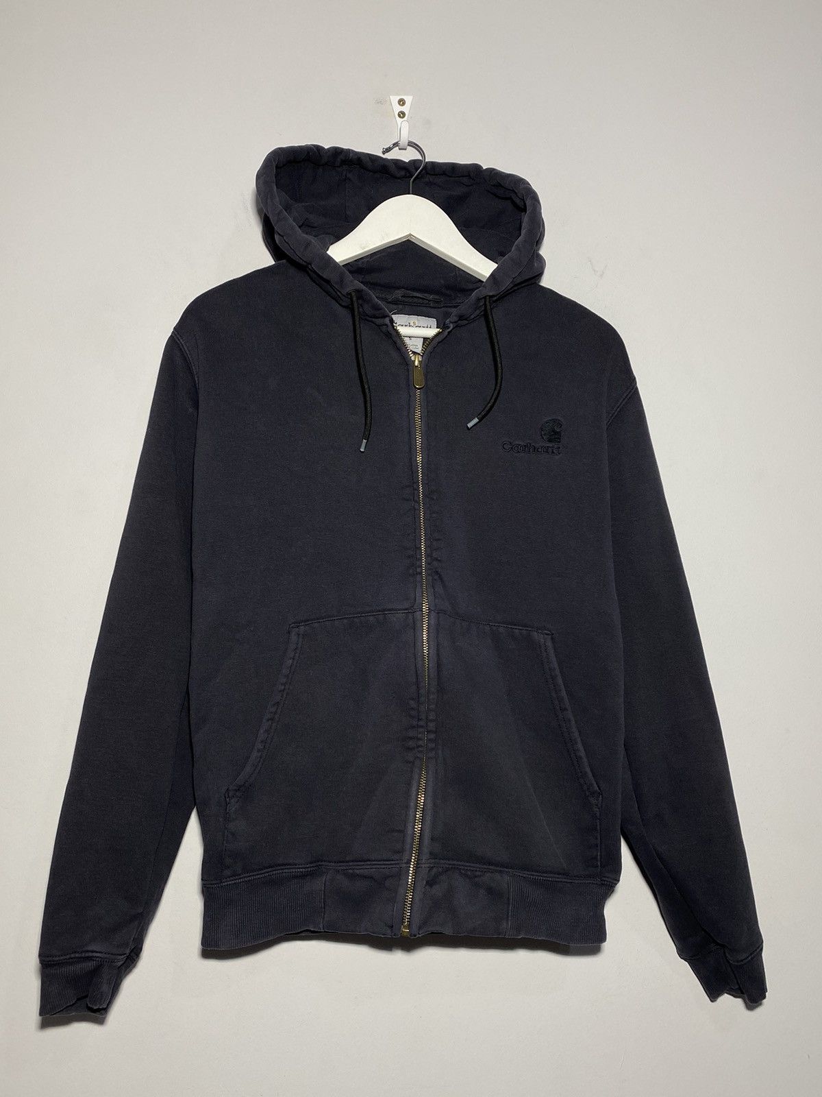 Carhartt Vintage 00s Carhartt Faded Black Rare Zip Hoodie y2k drip Size US S / EU 44-46 / 1 - 1 Thumbnail