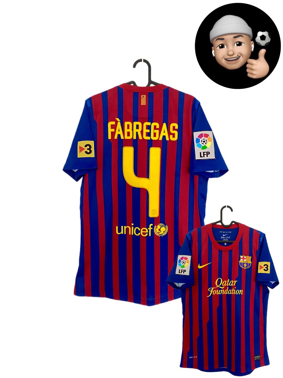 Nike 2011 2012 PLAYER ISSUE Barcelona Fabregas Nike Soccer Jersey Size US M / EU 48-50 / 2 - 1 Thumbnail