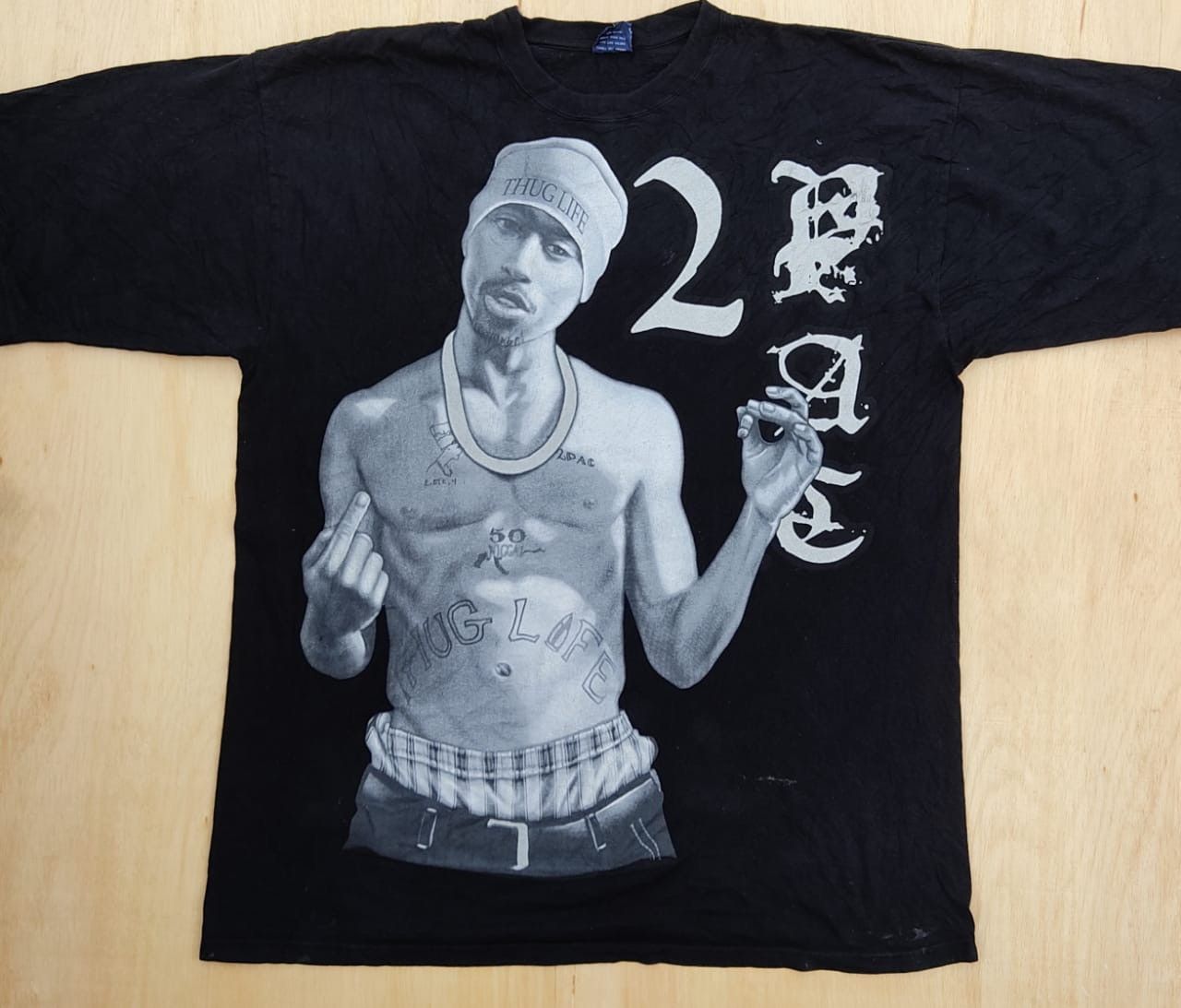 image of Band Tees x Rap Tees Vintage Tee D - 20 Tupac 2Pac in Black, Men's (Size 2XL)