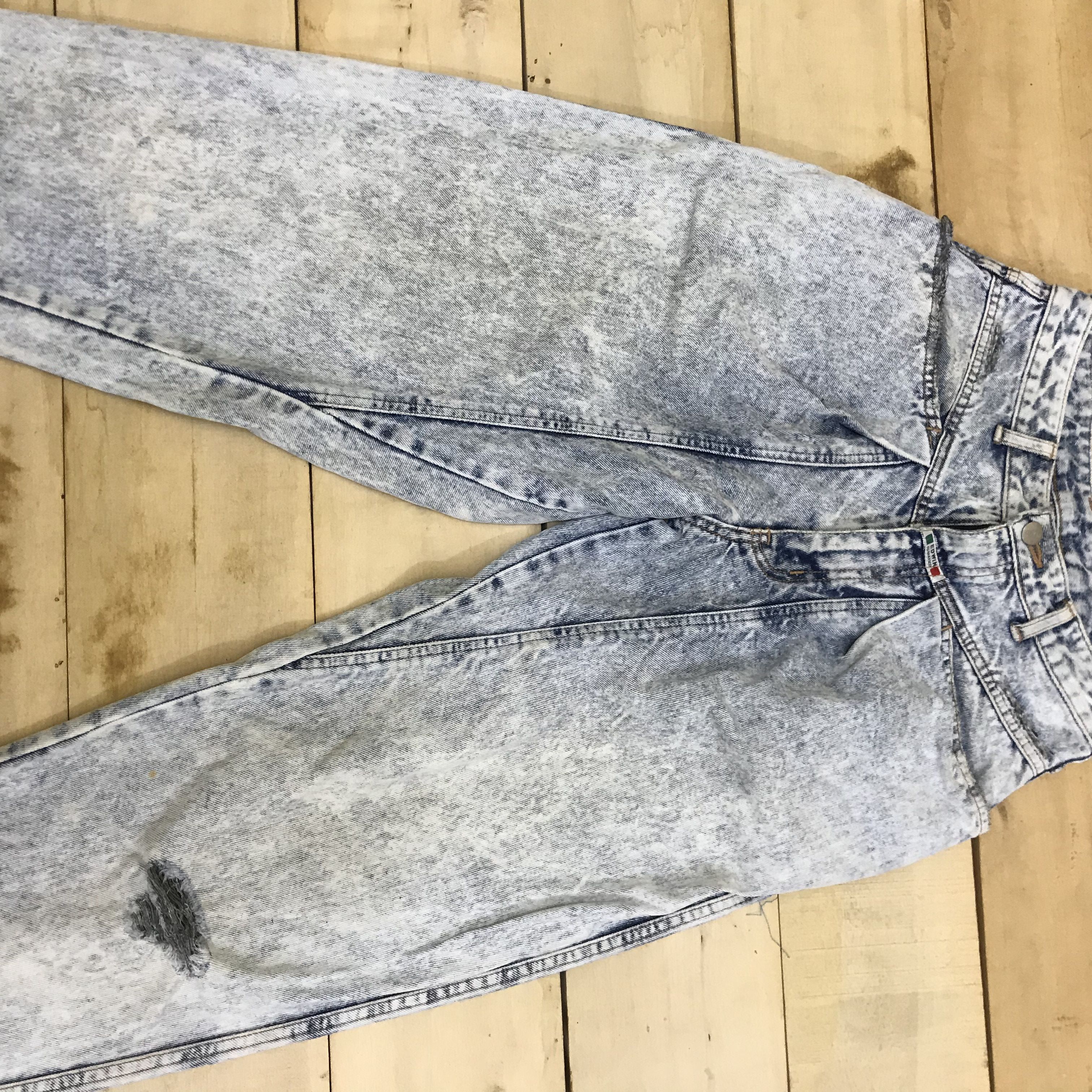 Edwin × Vintage X62 VTG EDWIN HIGHWAIST ACID WASH RIPPED JEANS Size 26" / US 2 / IT 38 - 2 Thumbnail