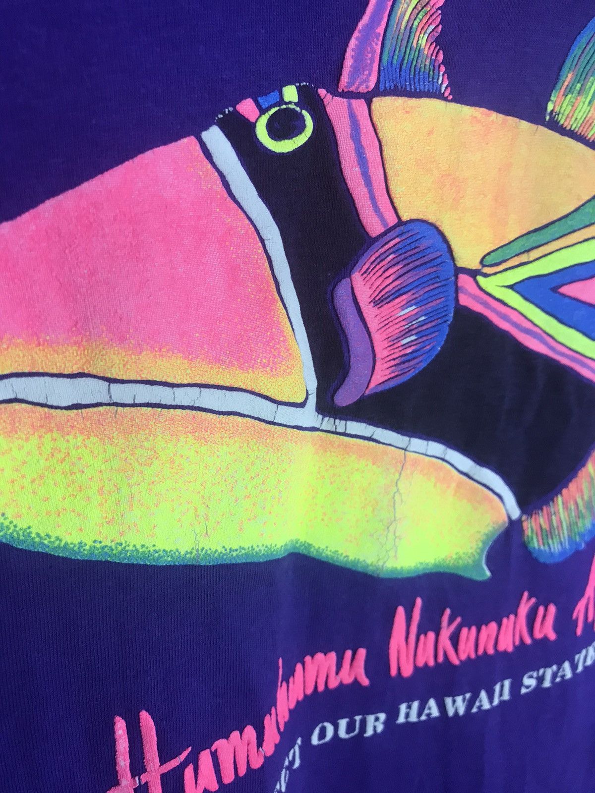 Vintage Vintage 90s Humuhumu Nukunuku Apua’a Hawaii Fish T shirt Size US XL / EU 56 / 4 - 2 Thumbnail