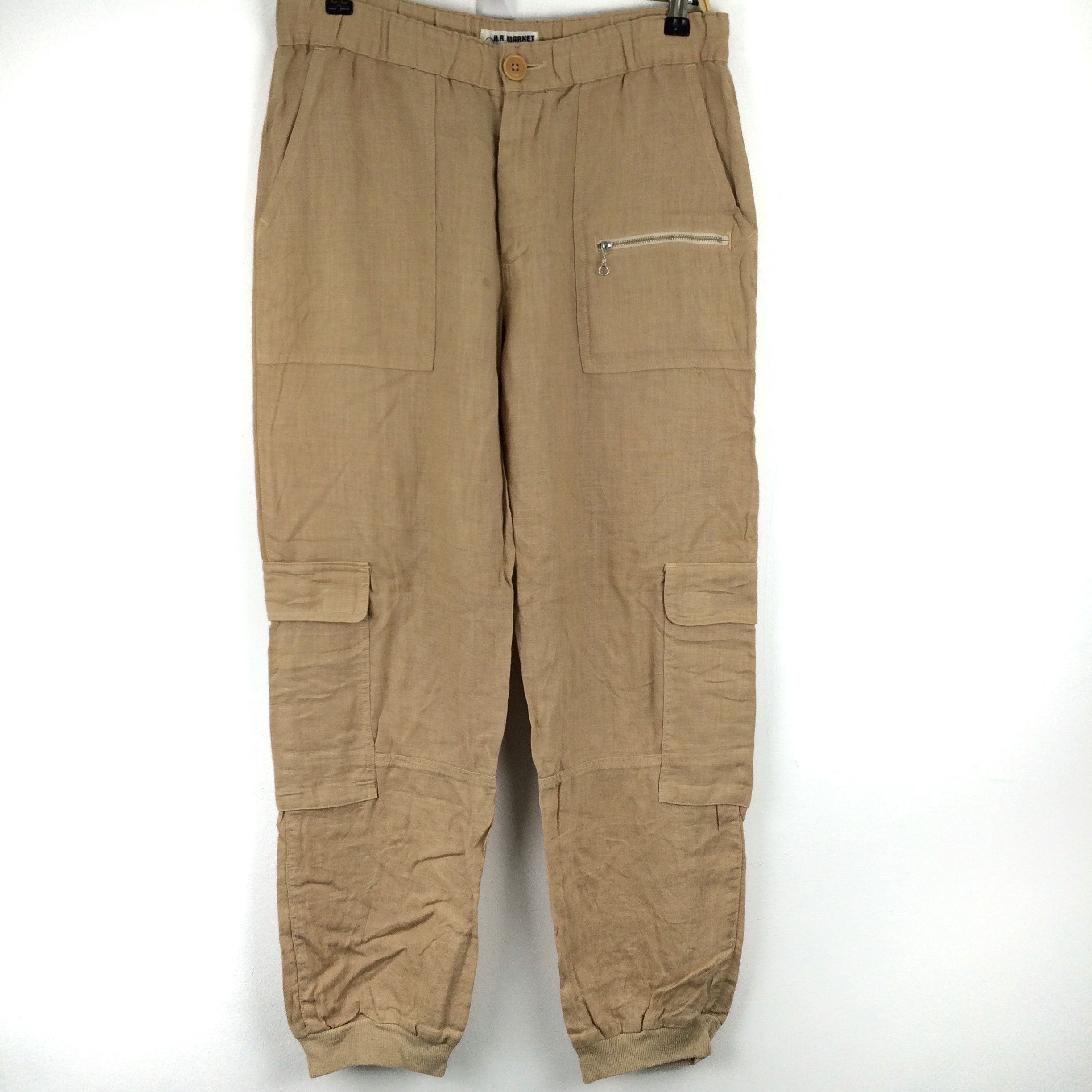 HOLLYWOOD RANCH MARKET × Japanese Brand X63 H. R. MARKET MULTIPLE POCKET GRIP HEM CARGO PANTS Size US 34 / EU 50 - 1 Thumbnail