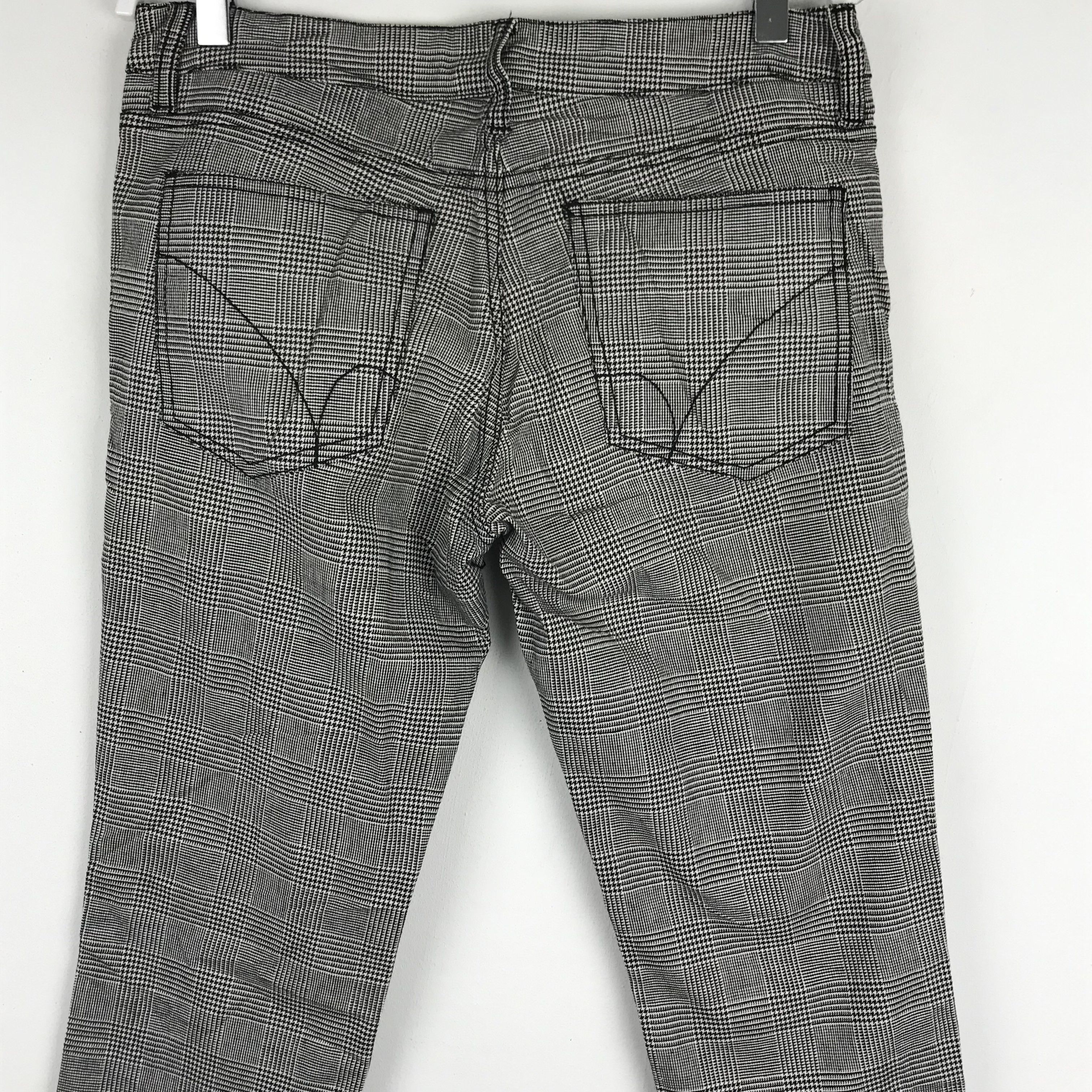 Japanese Brand X72 JAPAN BACK NUMBER SKINNY CHECKED HOUNDSTOOTH PUNK PANTS Size 32" / US 10 / IT 46 - 3 Thumbnail