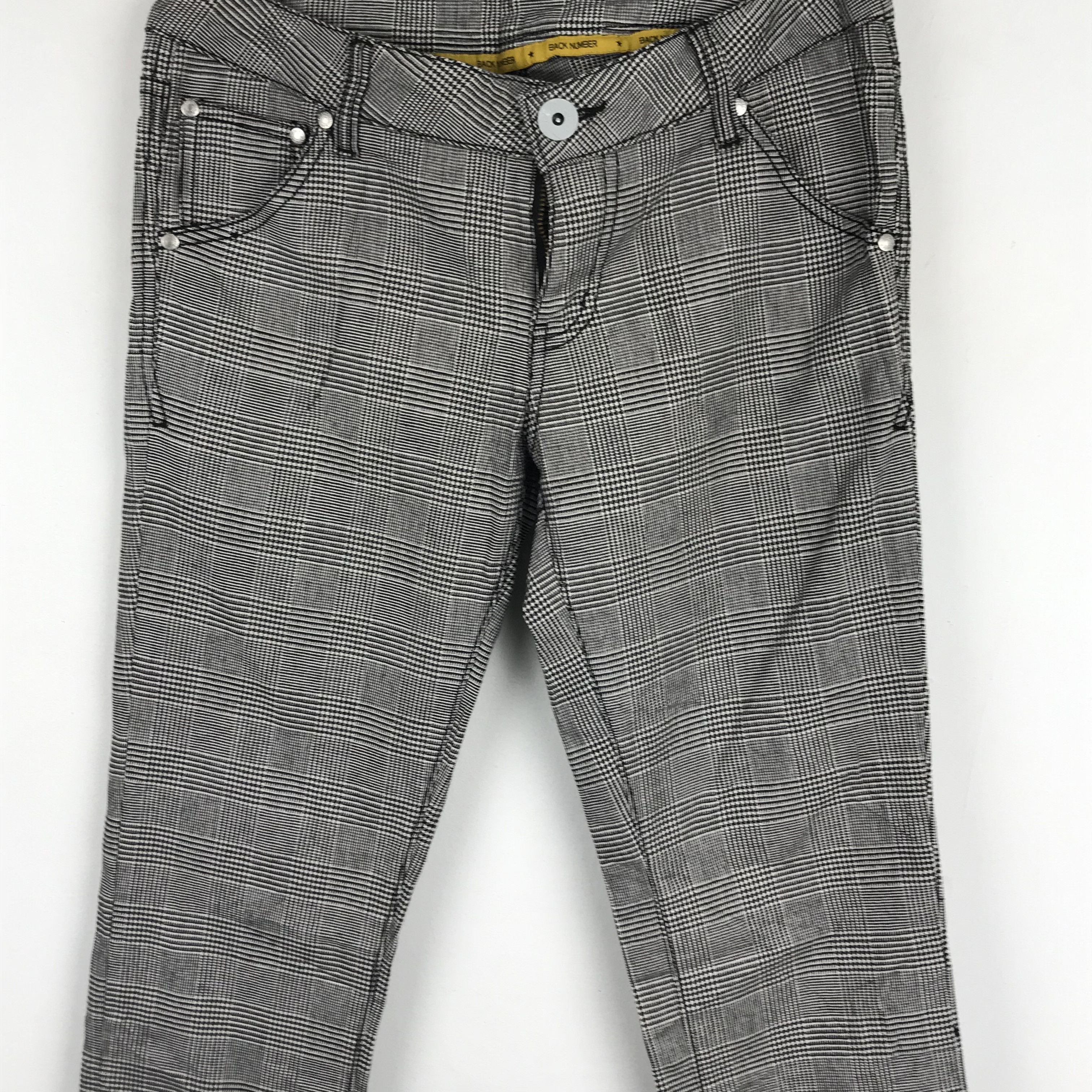 Japanese Brand X72 JAPAN BACK NUMBER SKINNY CHECKED HOUNDSTOOTH PUNK PANTS Size 32" / US 10 / IT 46 - 5 Thumbnail