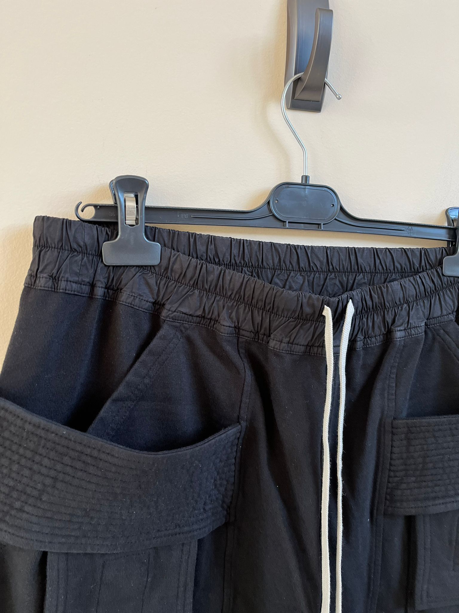 Rick Owens Drkshdw Creatch Cargo Drawstring Pants in Black Size US 32 / EU 48 - 3 Thumbnail