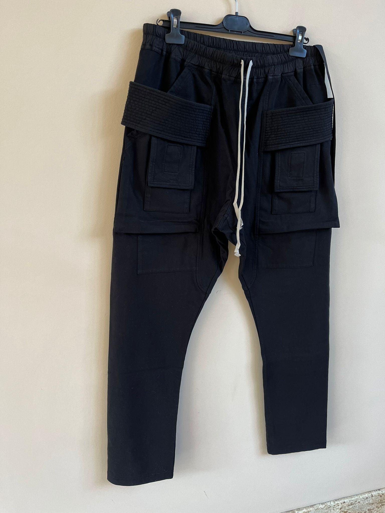Rick Owens Drkshdw Creatch Cargo Drawstring Pants in Black Size US 32 / EU 48 - 4 Thumbnail