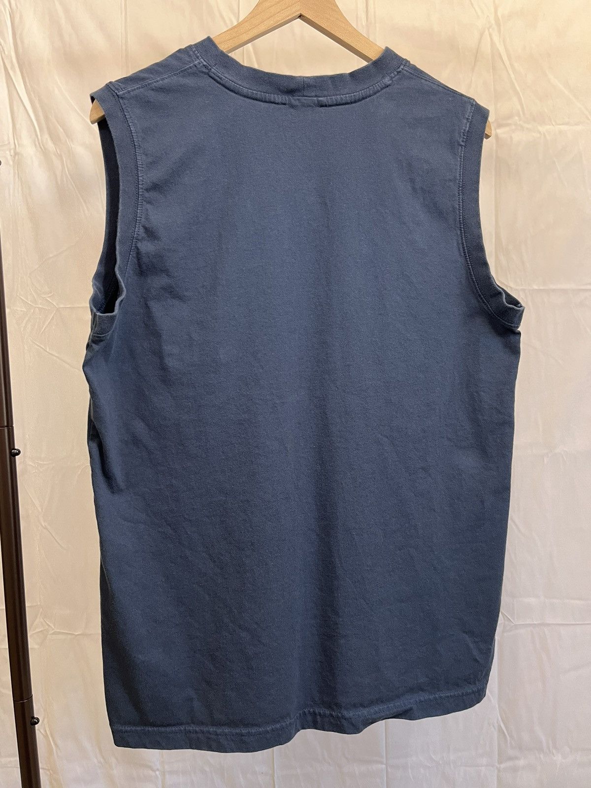 Vintage Vintage Blank Navy Blue Sleeveless Pocket Tee Size US L / EU 52-54 / 3 - 7 Thumbnail