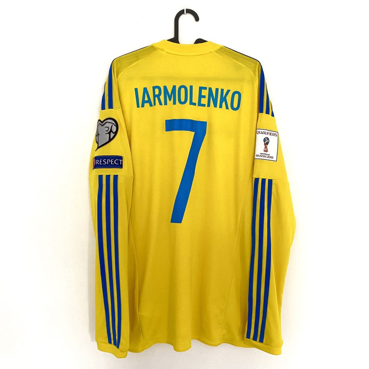 Adidas 2016 2018 GAME ISSUE Ukraine Iarmolenko Adidas Soccer Jersey Size US L / EU 52-54 / 3 - 10 Thumbnail