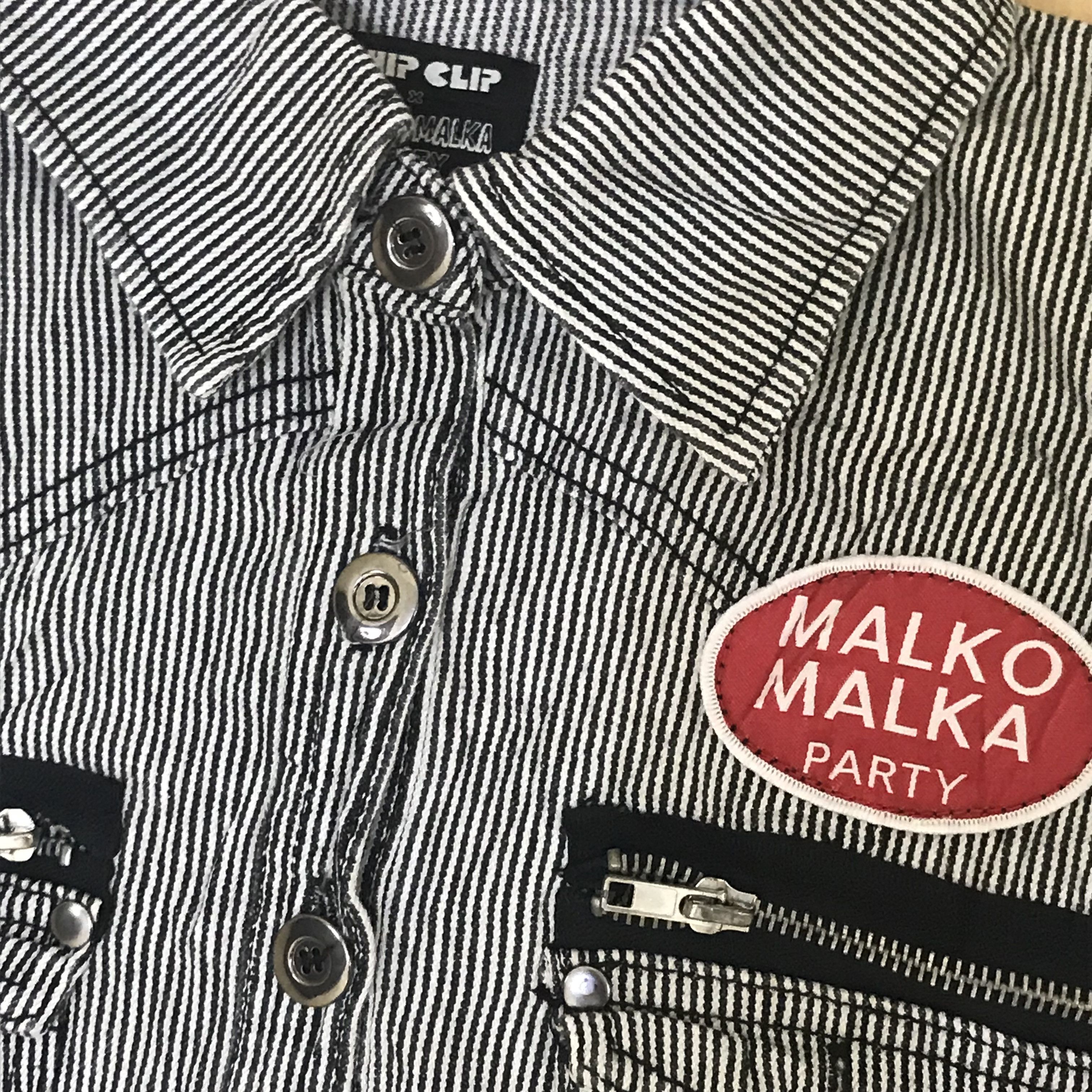 Japanese Brand × Wacko Maria X77 CHIP CLIP X MALKOMALKA HICKORY STRIPE CROPED COVERALLS Size US 30 / EU 46 - 4 Thumbnail