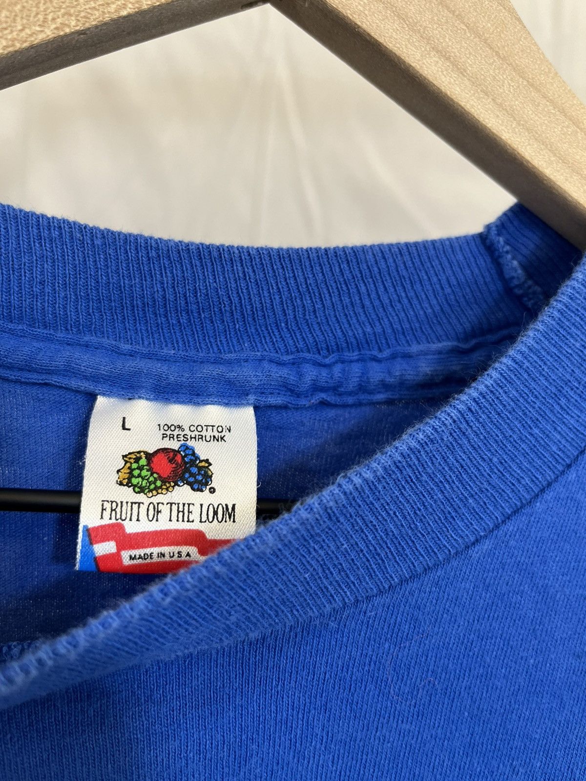 Vintage Vintage Single Stitch Made In USA Blank Pocket Tee Size US L / EU 52-54 / 3 - 4 Thumbnail