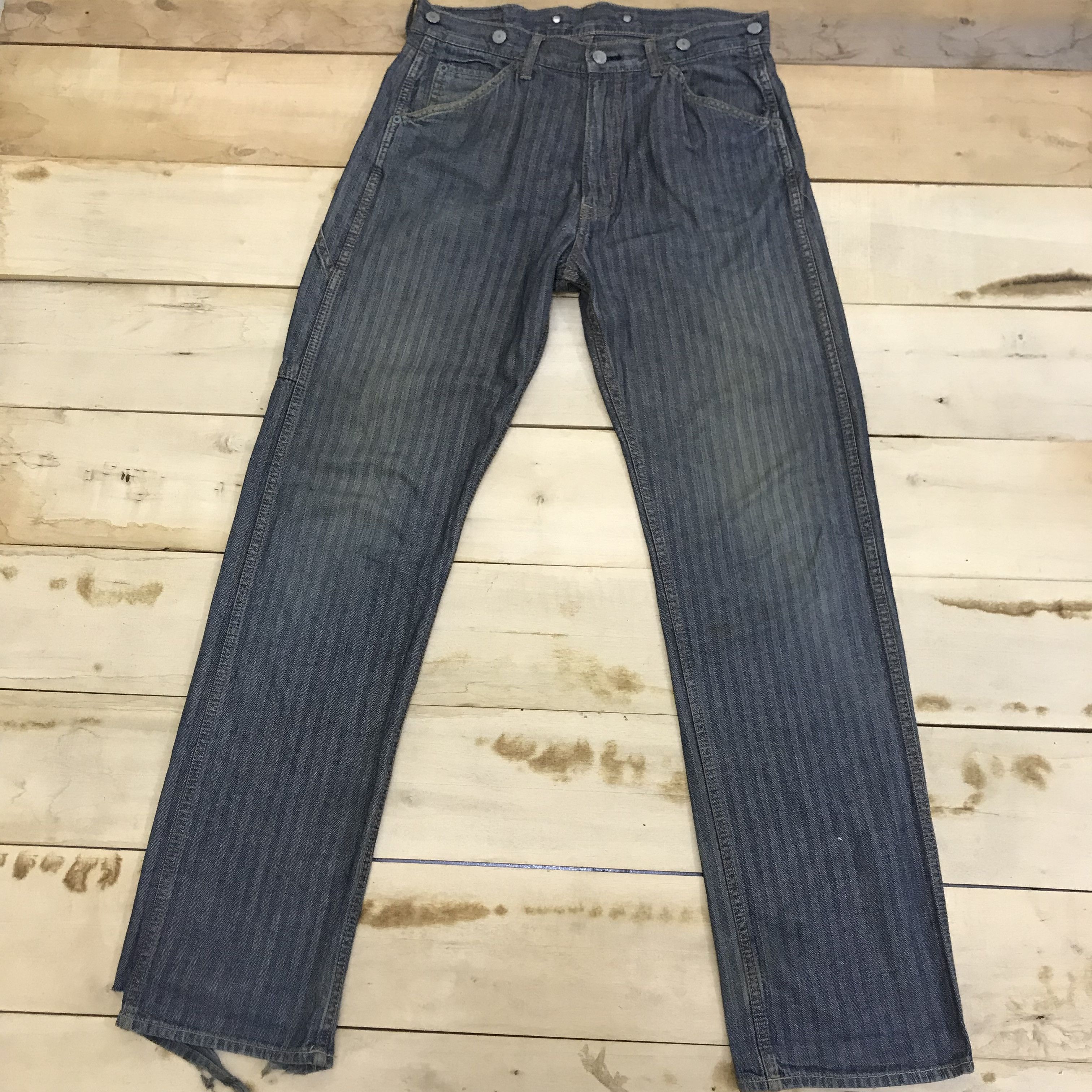 Hysteric Glamour X113 HYSTERIC GLAMOUR HERRINGBONE RIPPED WORKWEAR JEANS Size US 32 / EU 48 - 3 Thumbnail