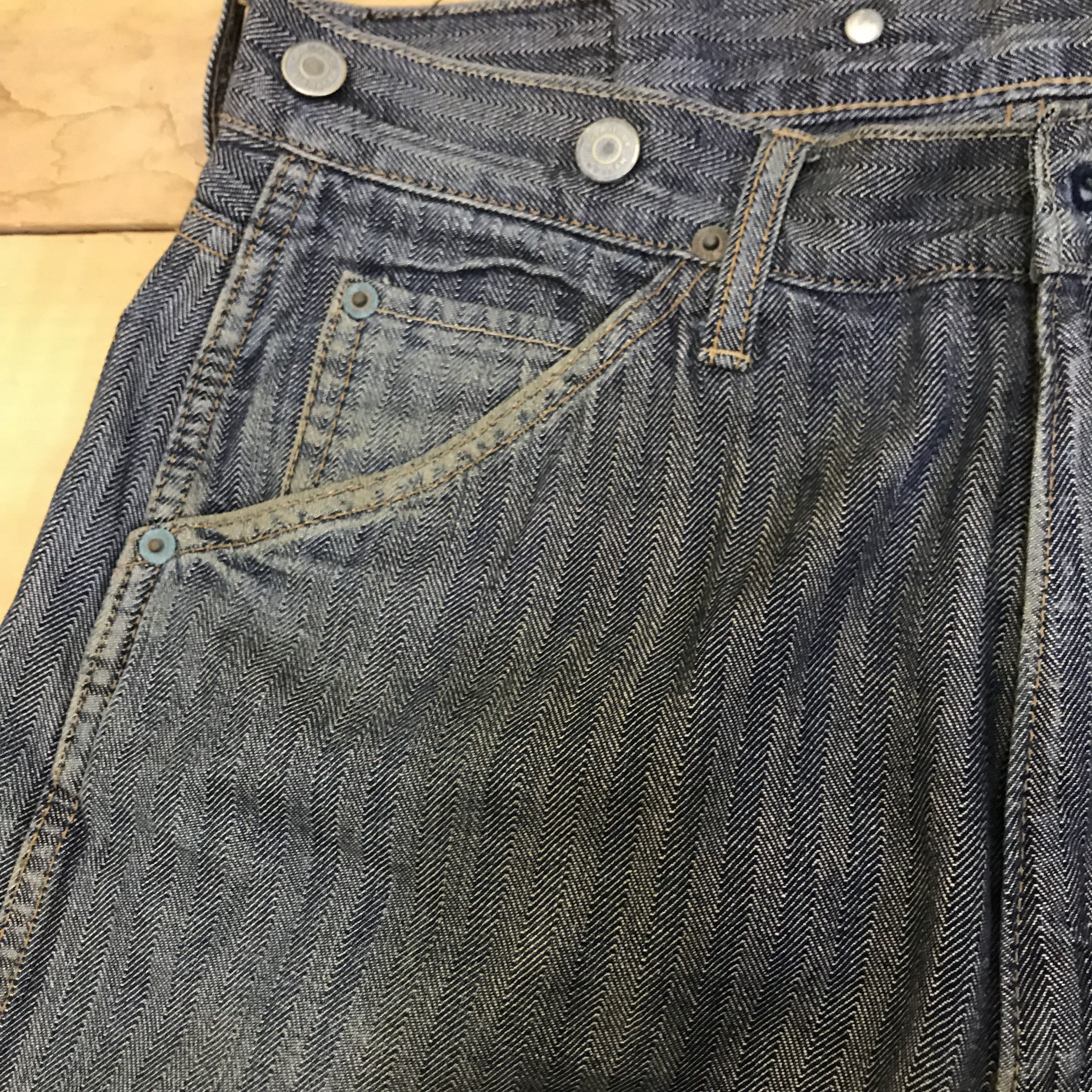 Hysteric Glamour X113 HYSTERIC GLAMOUR HERRINGBONE RIPPED WORKWEAR JEANS Size US 32 / EU 48 - 7 Thumbnail