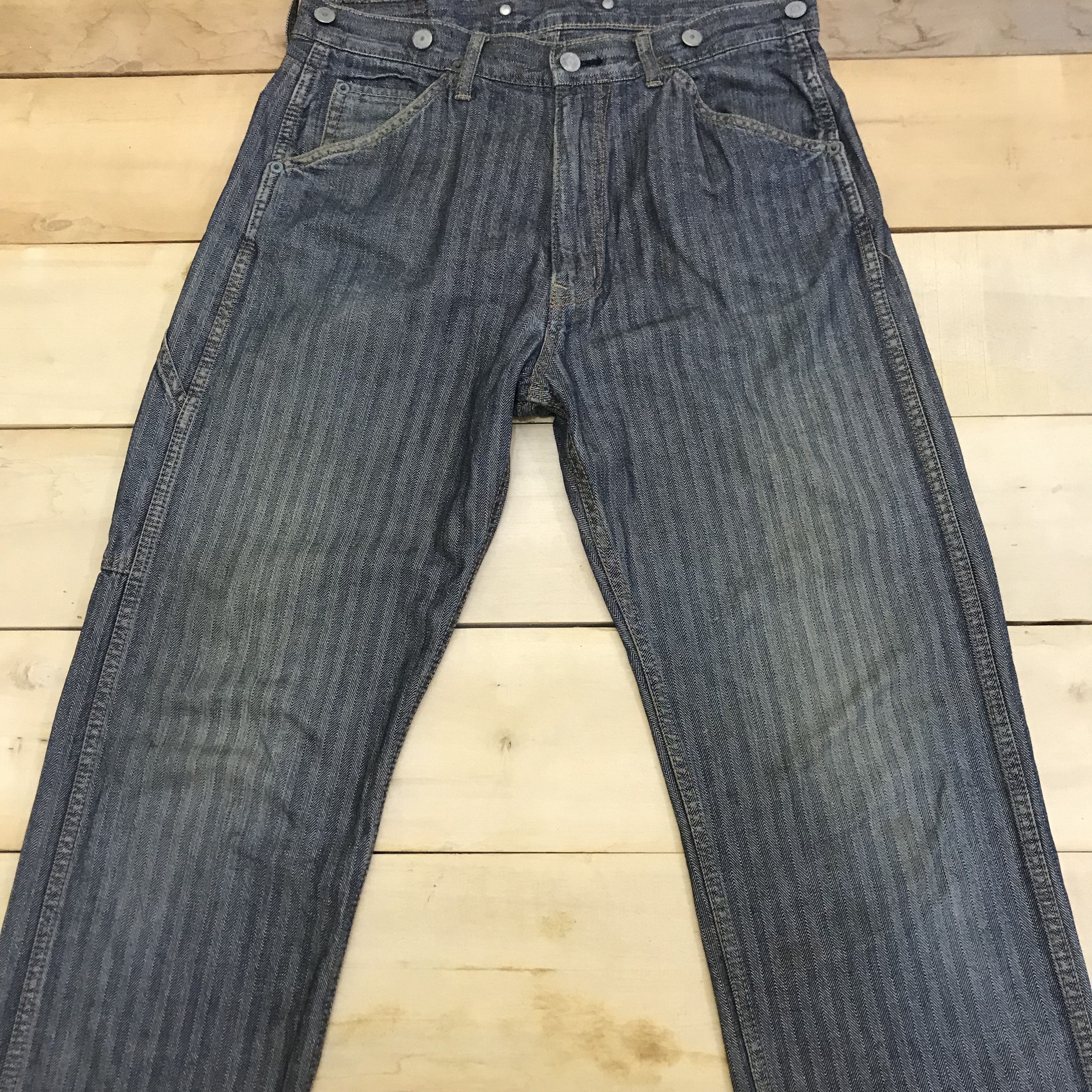 Hysteric Glamour X113 HYSTERIC GLAMOUR HERRINGBONE RIPPED WORKWEAR JEANS Size US 32 / EU 48 - 1 Thumbnail