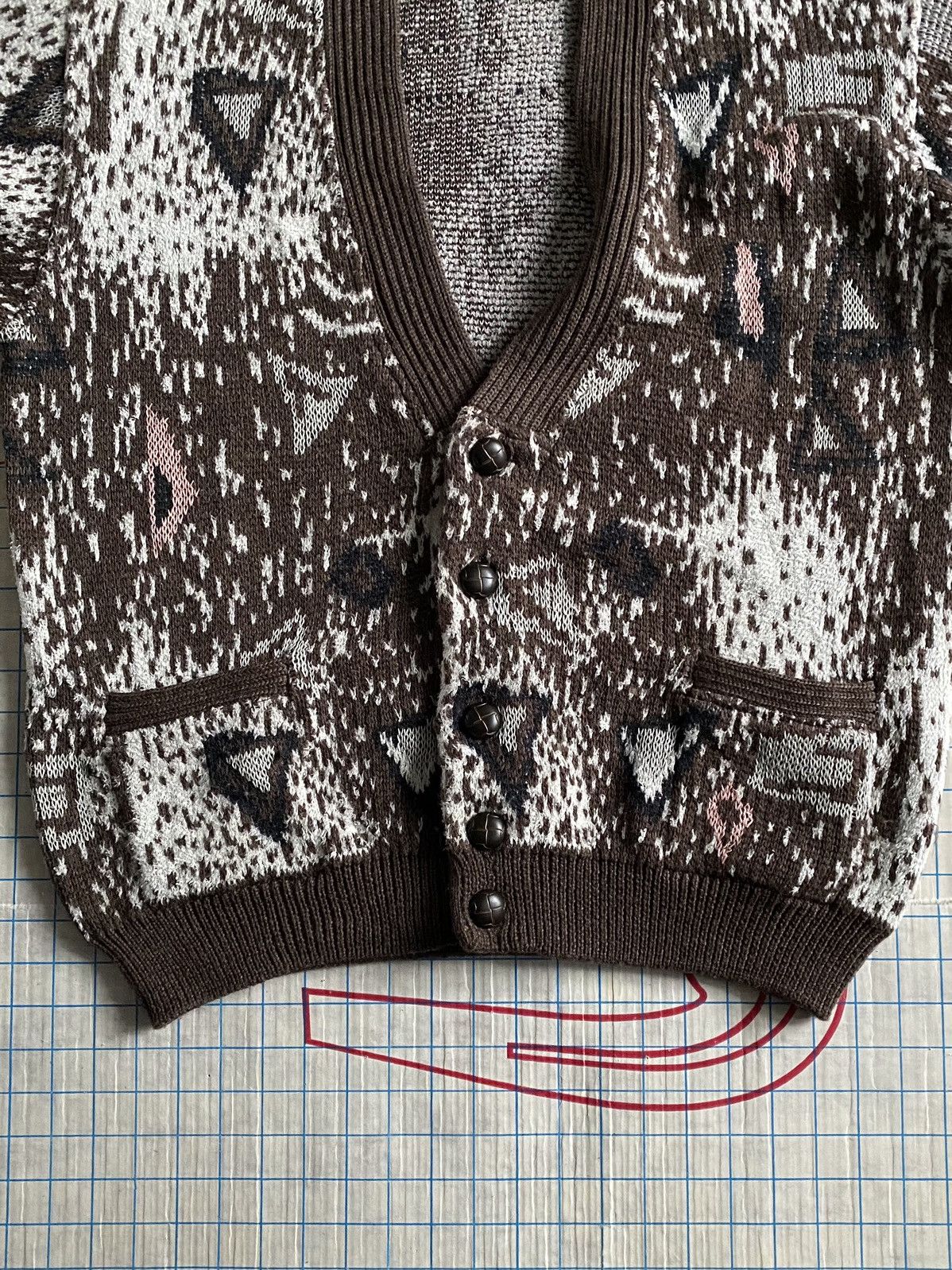 Givenchy × Vintage Vintage Givenchy Gentlemen Knit Cardigan Sweater Brown Size US L / EU 52-54 / 3 - 12 Thumbnail