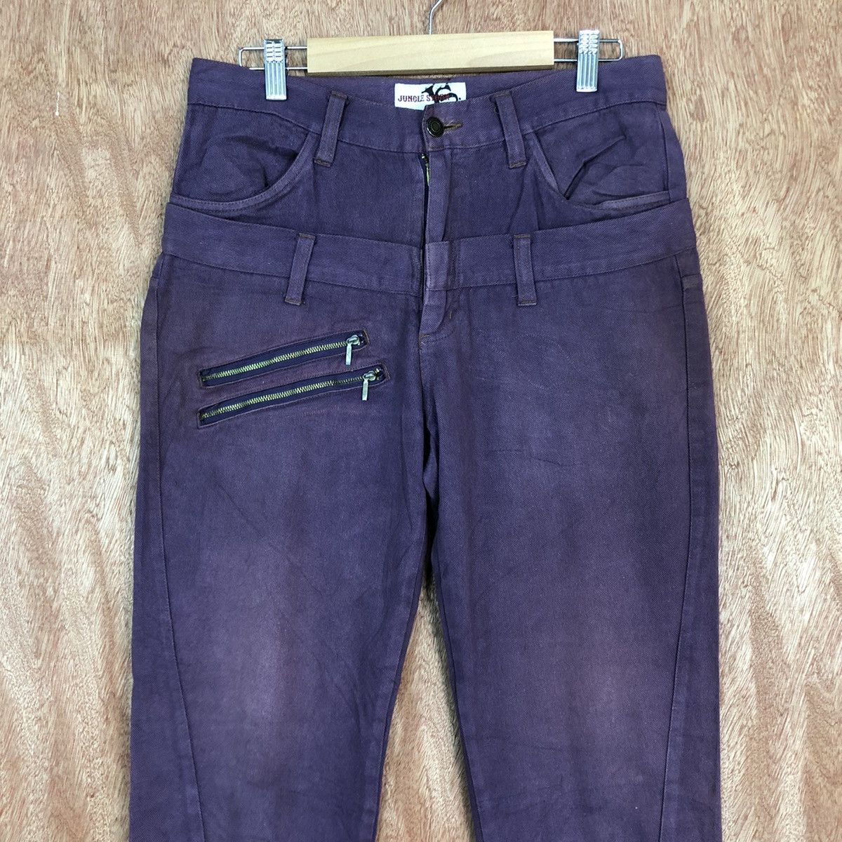 Vintage DL Double Waist Jungle Storm Purple Jeans Pants #c743 Size US 29 - 2 Thumbnail