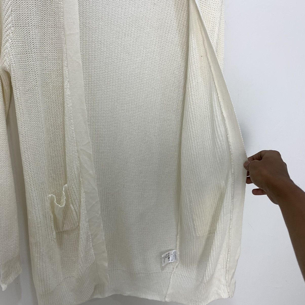 Designer × Japanese Brand CECIL MCBEE White Plain Honeycomb Knitwear Cardigan Sweater Size M / US 6-8 / IT 42-44 - 7 Thumbnail