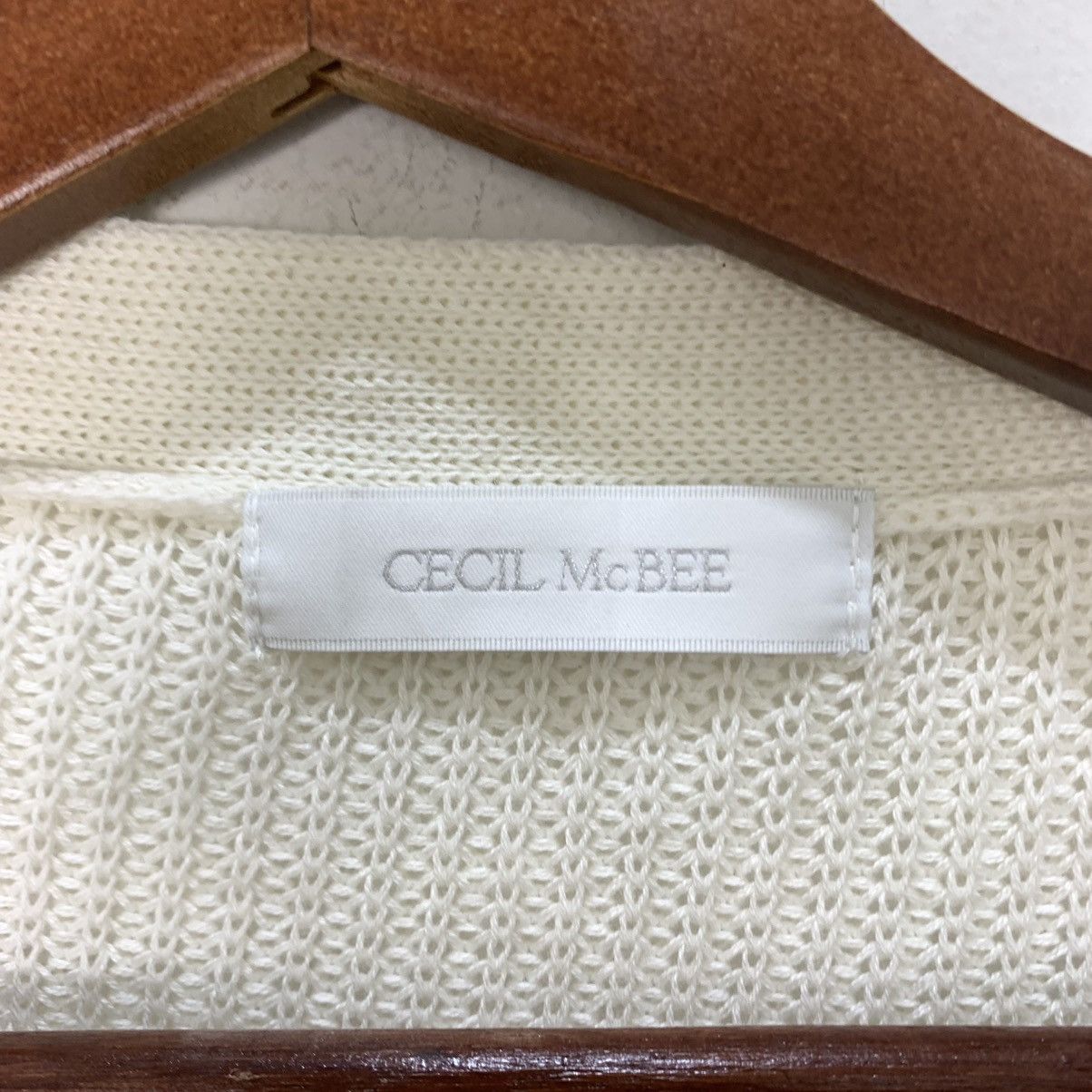Designer × Japanese Brand CECIL MCBEE White Plain Honeycomb Knitwear Cardigan Sweater Size M / US 6-8 / IT 42-44 - 8 Thumbnail