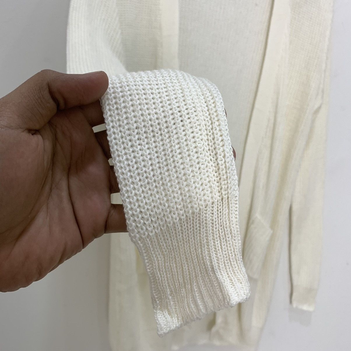Designer × Japanese Brand CECIL MCBEE White Plain Honeycomb Knitwear Cardigan Sweater Size M / US 6-8 / IT 42-44 - 5 Thumbnail