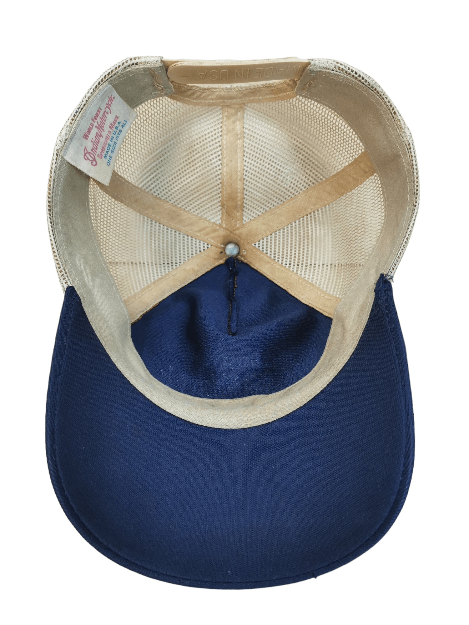 Indian Motorcycle × Vintage VINTAGE 80S WORLD FITNESS INDIAN MOTORCYCLE TRUCKER HAT CAP Size ONE SIZE - 5 Thumbnail