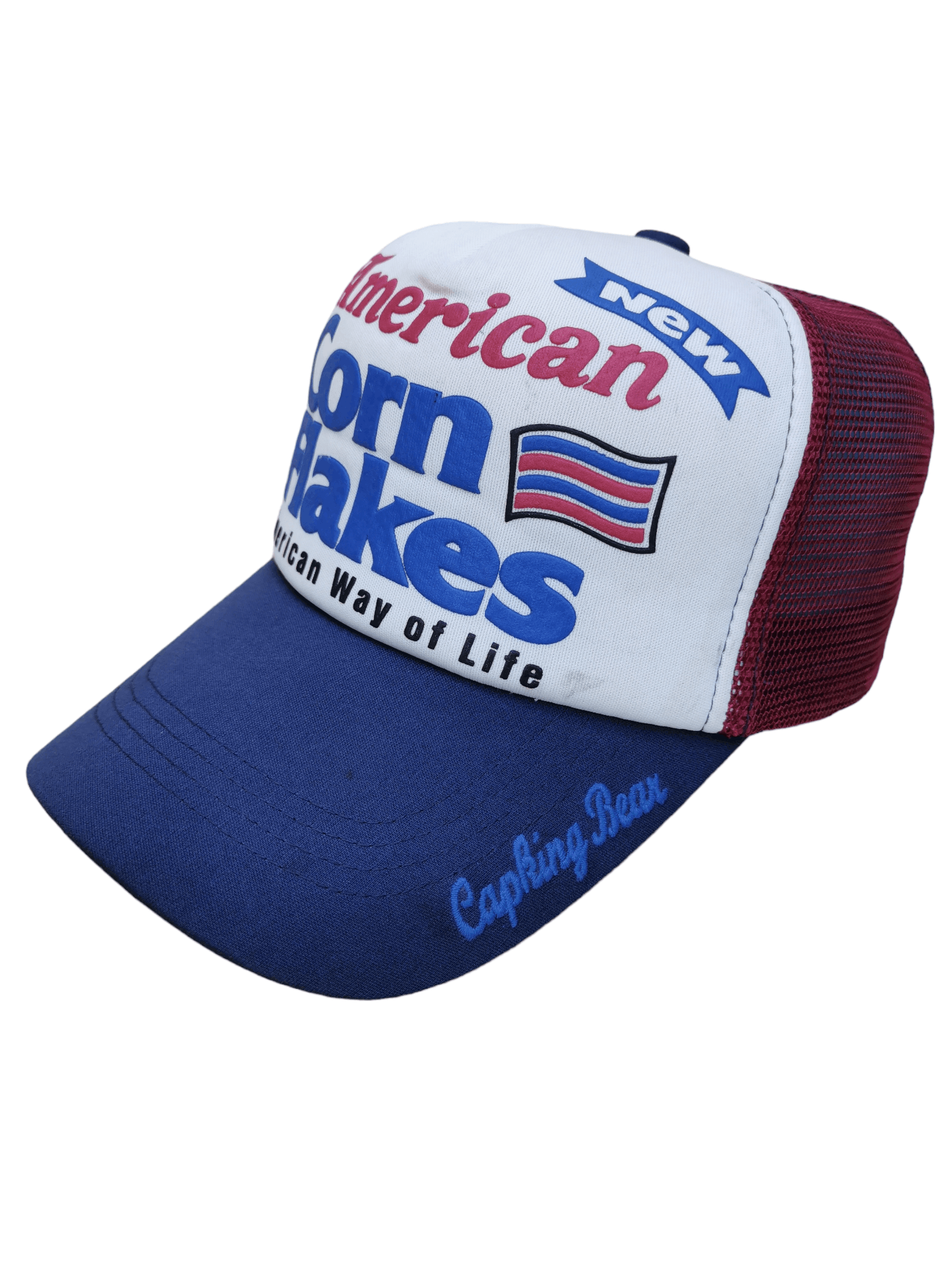 20471120 × Designer VINTAGE AMERICAN CORN FLAKES TRUCKER HAT CAP Size ONE SIZE - 2 Thumbnail