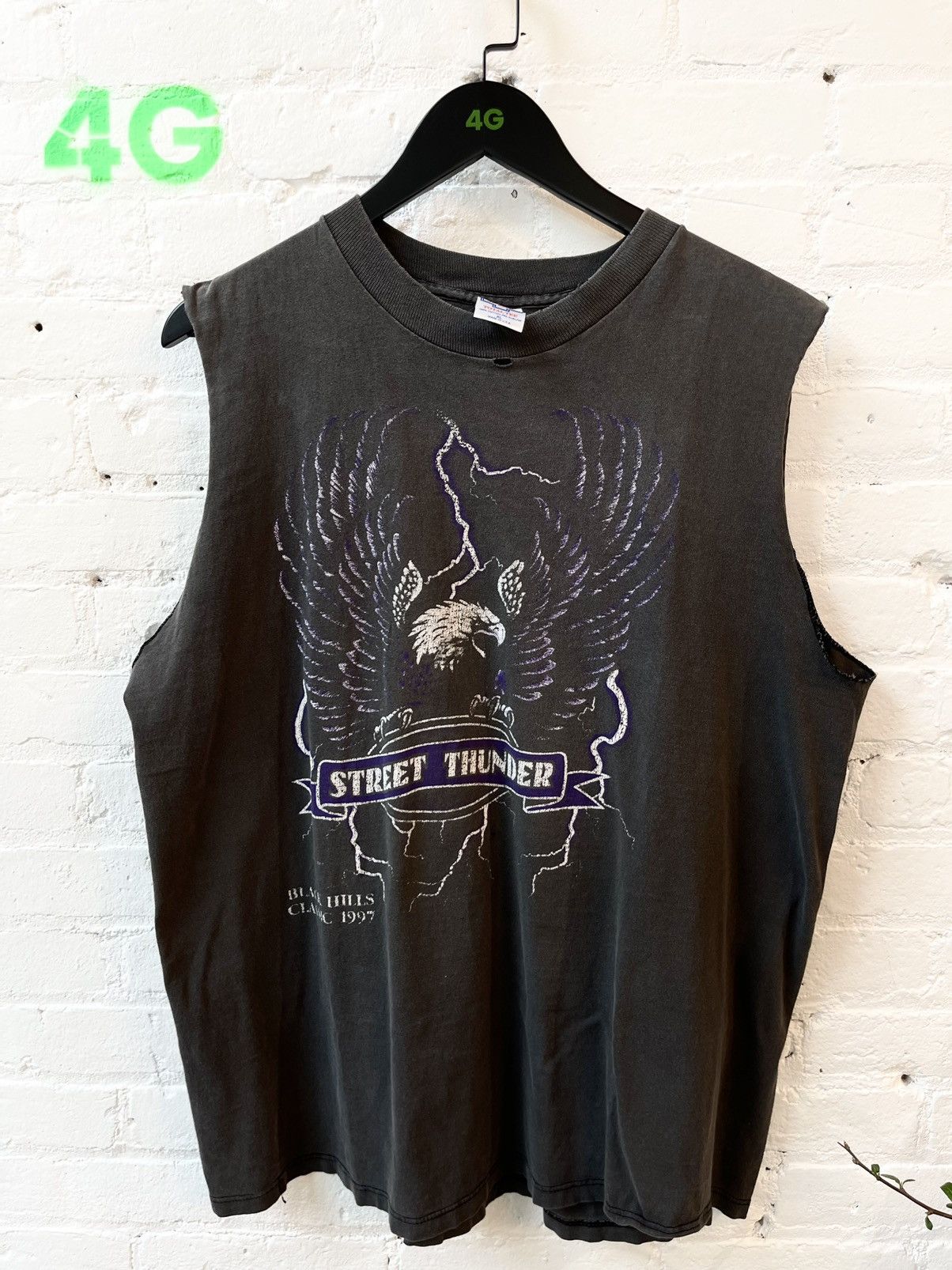 Harley Davidson × Vintage Vintage THRASHED Harley Davidson Thunder Lightning Tank top Size US XL / EU 56 / 4 - 1 Thumbnail