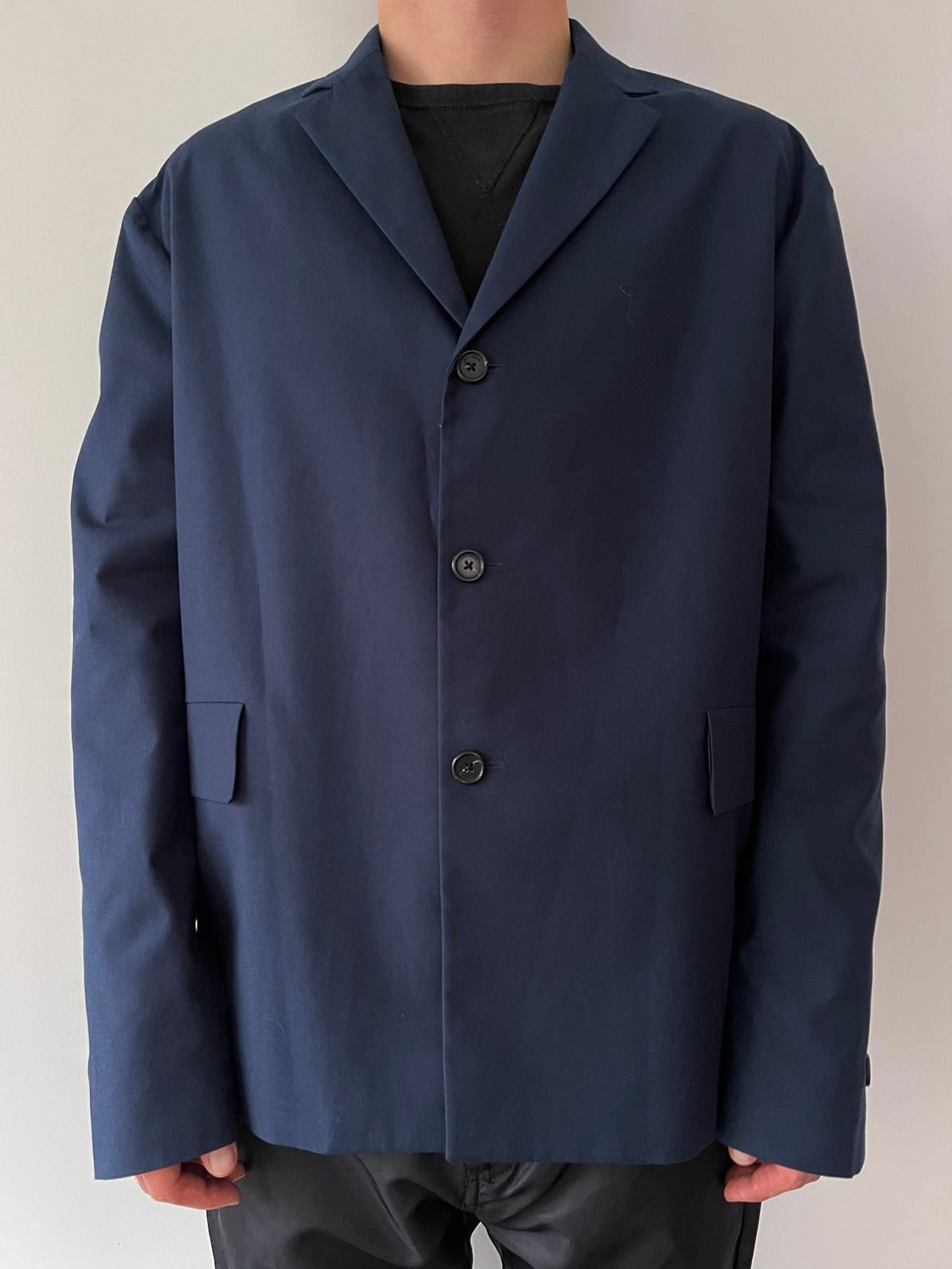 Pre-owned Raf Simons Boxy Single-breasted Blazer In Navy