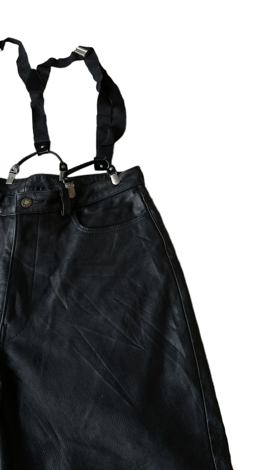 Schott 💥RARE💥Vintage Japanese Brand Leather Overall Pants Size US 34 / EU 50 - 2 Thumbnail