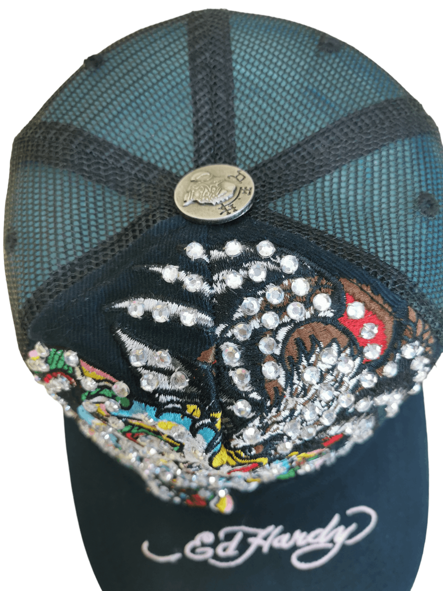 Ed Hardy 🔥 2026 SALE🔥 VINTAGE ED HARDY SKULL TRUCKER HAT CAP Size ONE SIZE - 3 Thumbnail