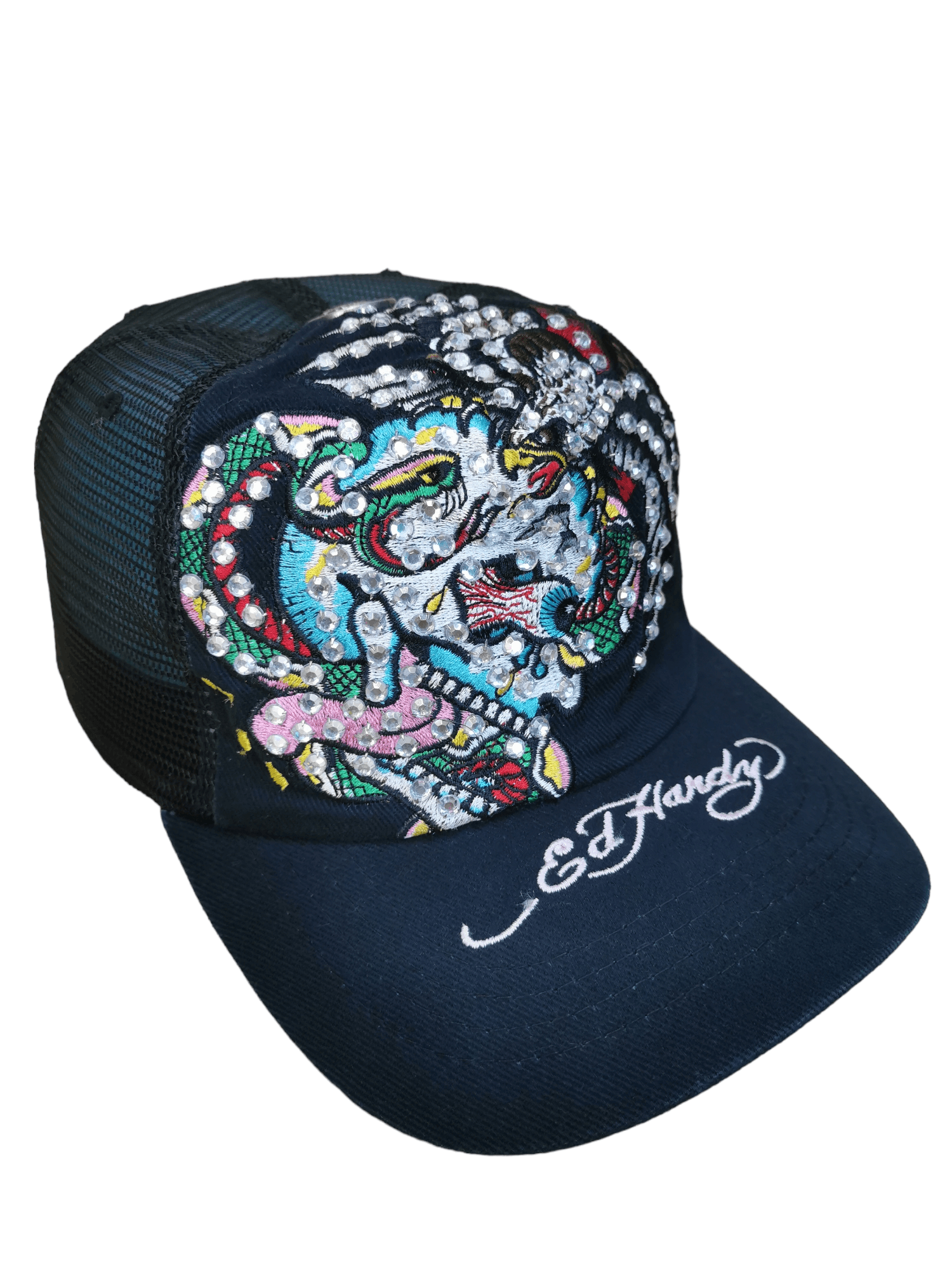 Ed Hardy 🔥 2026 SALE🔥 VINTAGE ED HARDY SKULL TRUCKER HAT CAP Size ONE SIZE - 8 Thumbnail