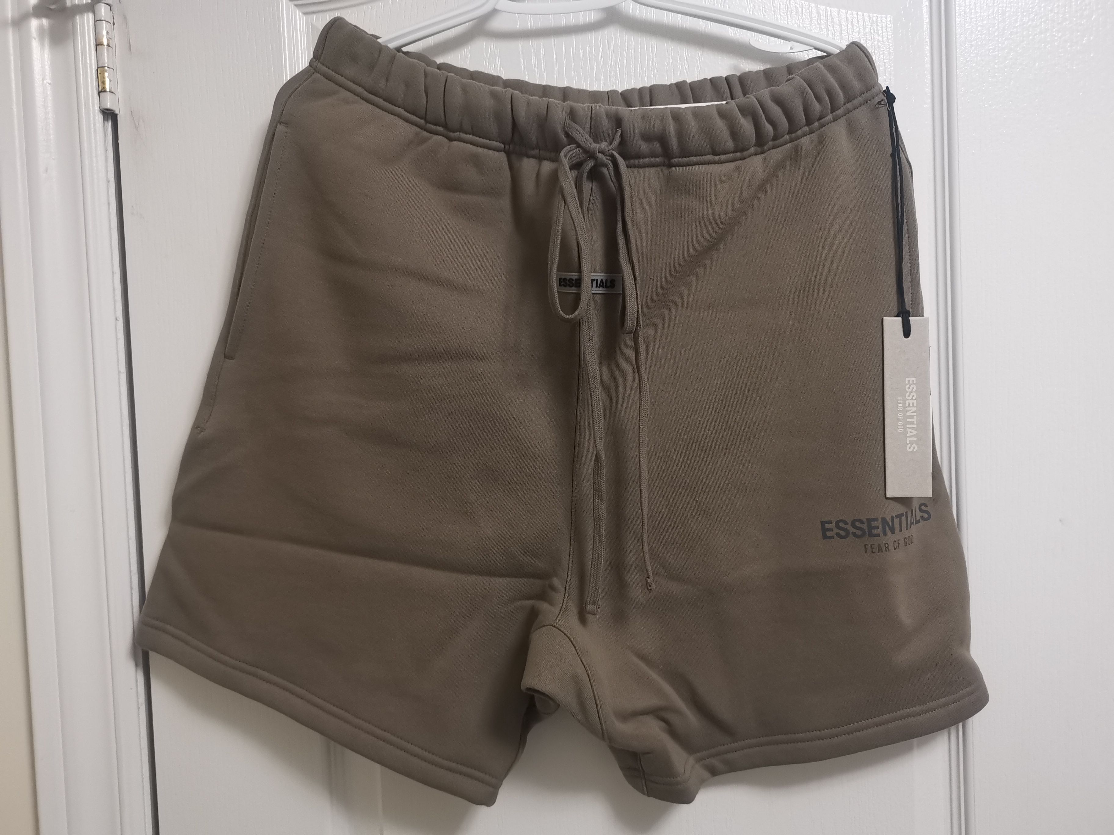 Pre-owned Fear Of God Essentials Taupe Sweat Shorts Medium
