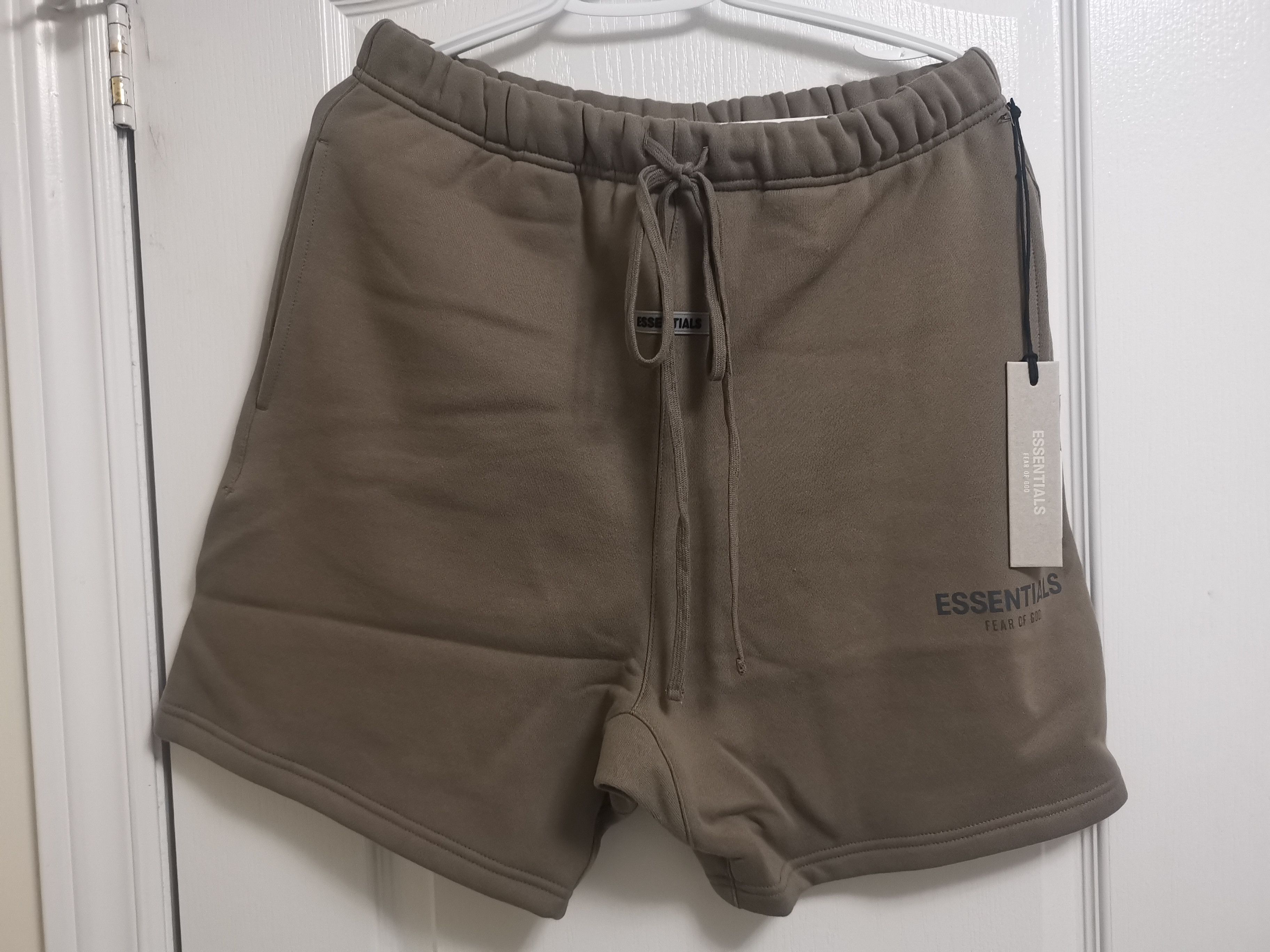 image of Fear Of God Essentials Taupe Sweat Shorts Medium, Men's (Size 32)