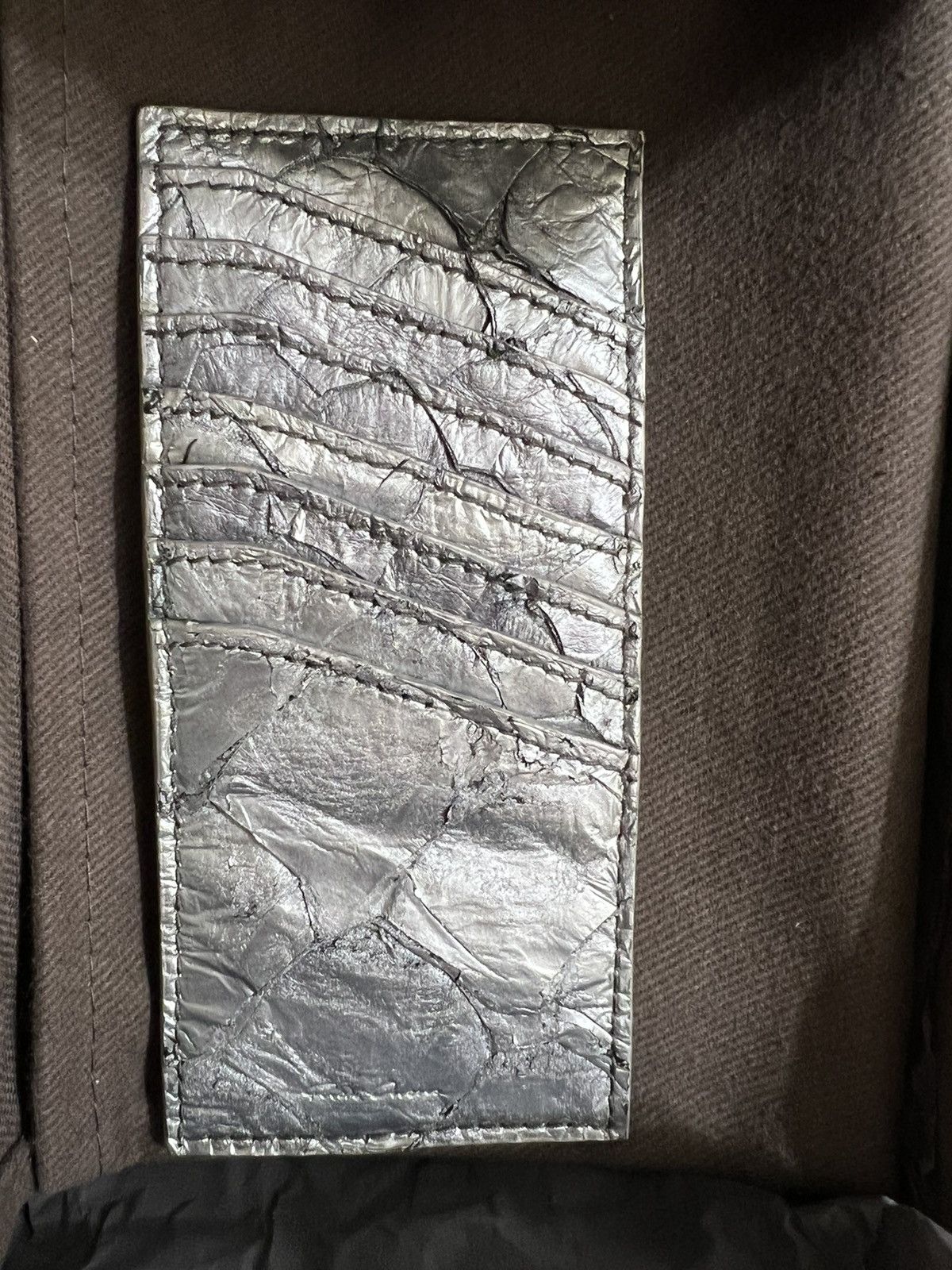 Rick Owens Rick Owens VERTICAL PIRARUCU LEATHER CARD HOLDER Size ONE SIZE - 1 Thumbnail