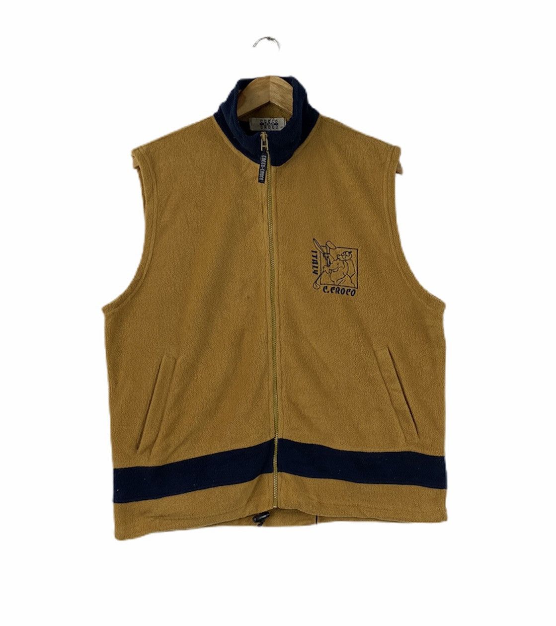 Designer × Vintage COCCO CROCO Sport Italy Golf Big Logo Fleece Vest Jacket Size US M / EU 48-50 / 2 - 2 Thumbnail