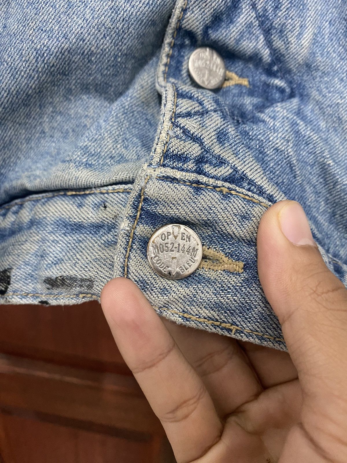 Japanese Brand Made In Japan Vintage Code Bleu Fringe Cowboy Denim Trucker Size US L / EU 52-54 / 3 - 8 Thumbnail
