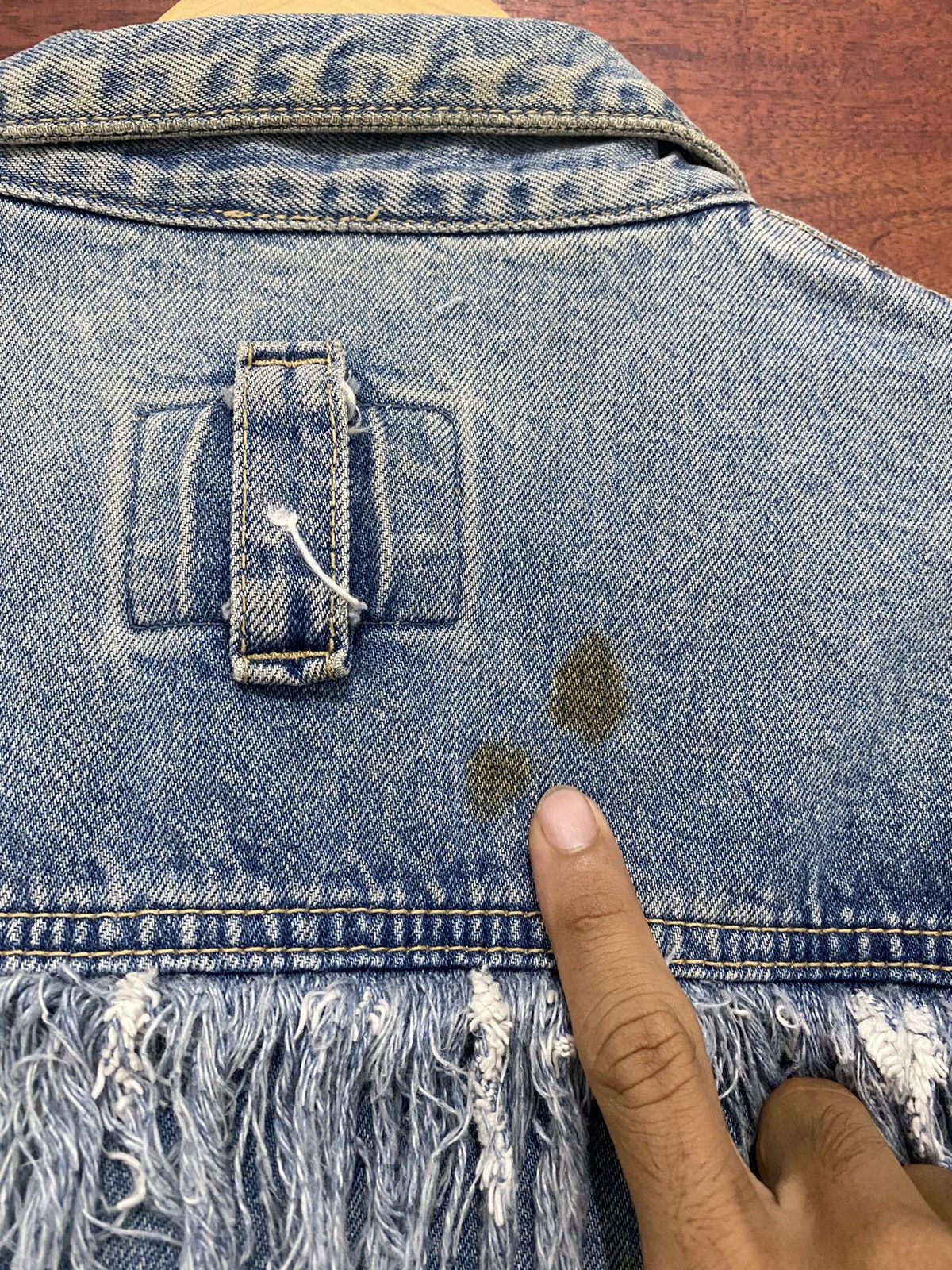 Japanese Brand Made In Japan Vintage Code Bleu Fringe Cowboy Denim Trucker Size US L / EU 52-54 / 3 - 10 Thumbnail
