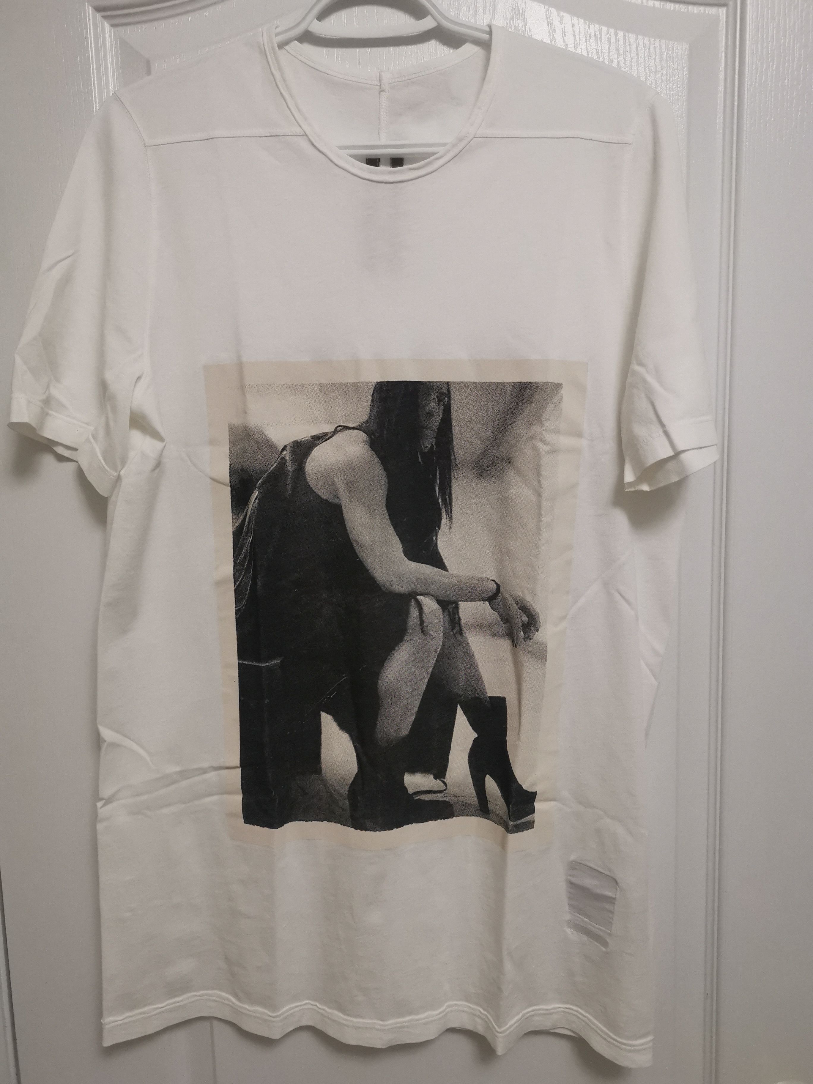 image of Rick Owens Drkshdw Rick Photo Level Tee Milk, Men's (Size Medium)