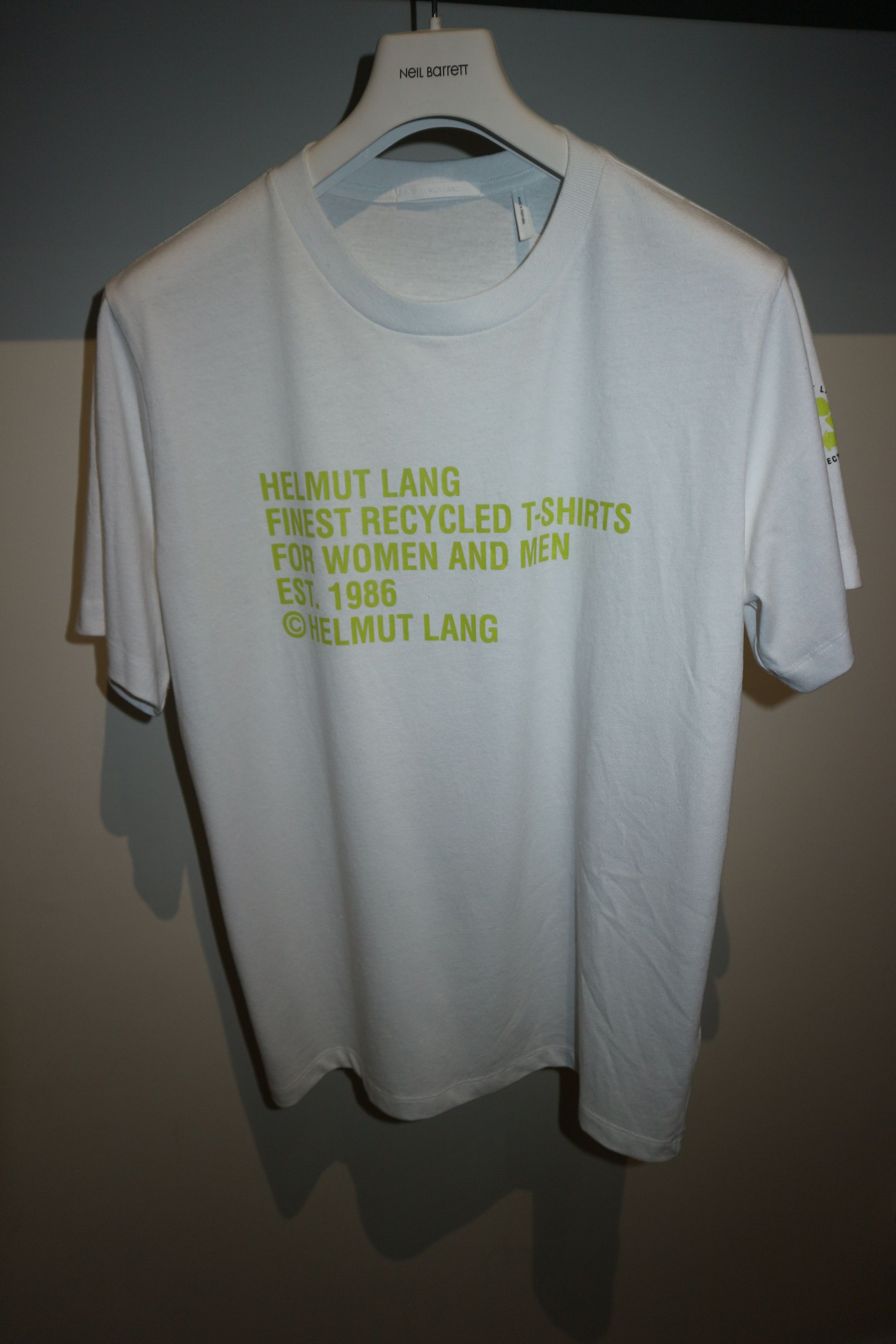 Pre-owned Helmut Lang Logo Print Recycled T-shirt In White