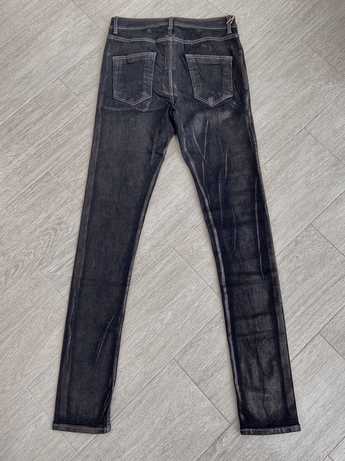 Rick Owens × Rick Owens Drkshdw NEW 🔥 METAL WAXED TYRONE LACQUERED PERFORMA CARTI TRAVIS 30 Size 29" - 3 Thumbnail