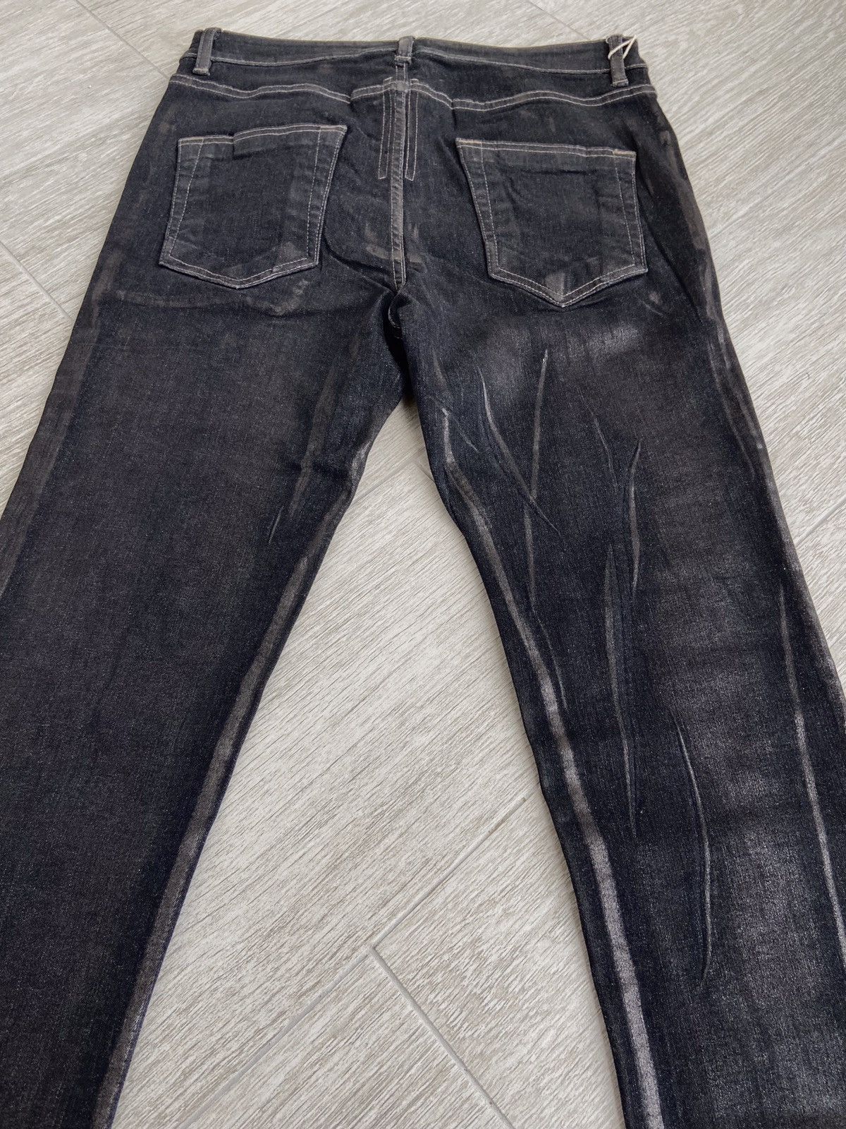 Rick Owens × Rick Owens Drkshdw NEW 🔥 METAL WAXED TYRONE LACQUERED PERFORMA CARTI TRAVIS 30 Size 29" - 6 Thumbnail
