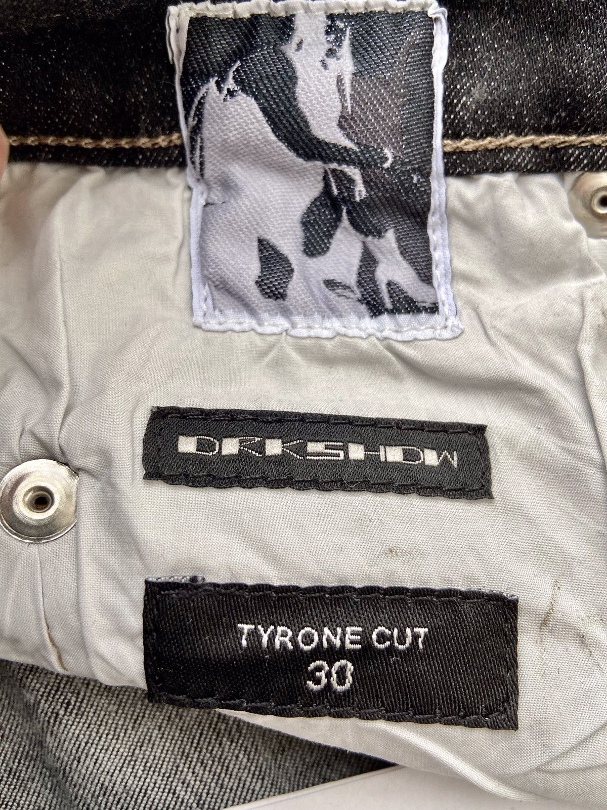 Rick Owens × Rick Owens Drkshdw NEW 🔥 METAL WAXED TYRONE LACQUERED PERFORMA CARTI TRAVIS 30 Size 29" - 14 Thumbnail