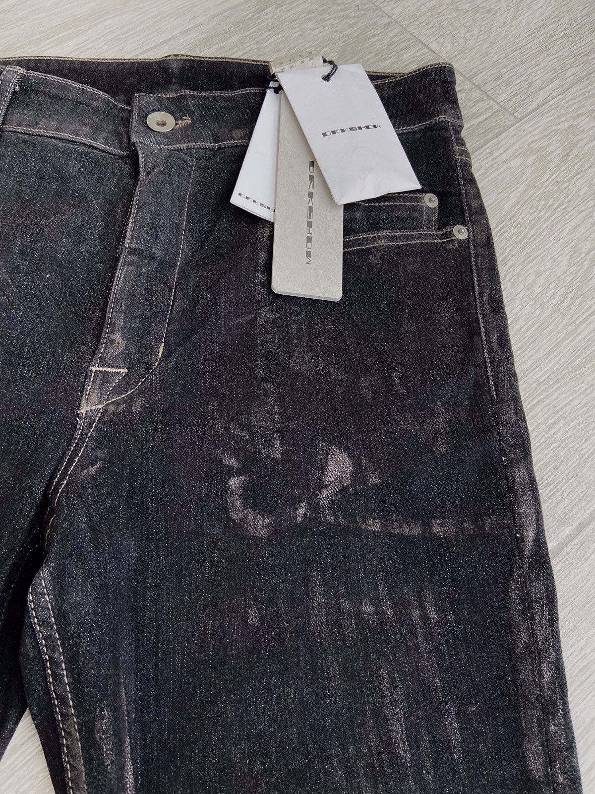 Rick Owens × Rick Owens Drkshdw NEW 🔥 METAL WAXED TYRONE LACQUERED PERFORMA CARTI TRAVIS 30 Size 29" - 5 Thumbnail
