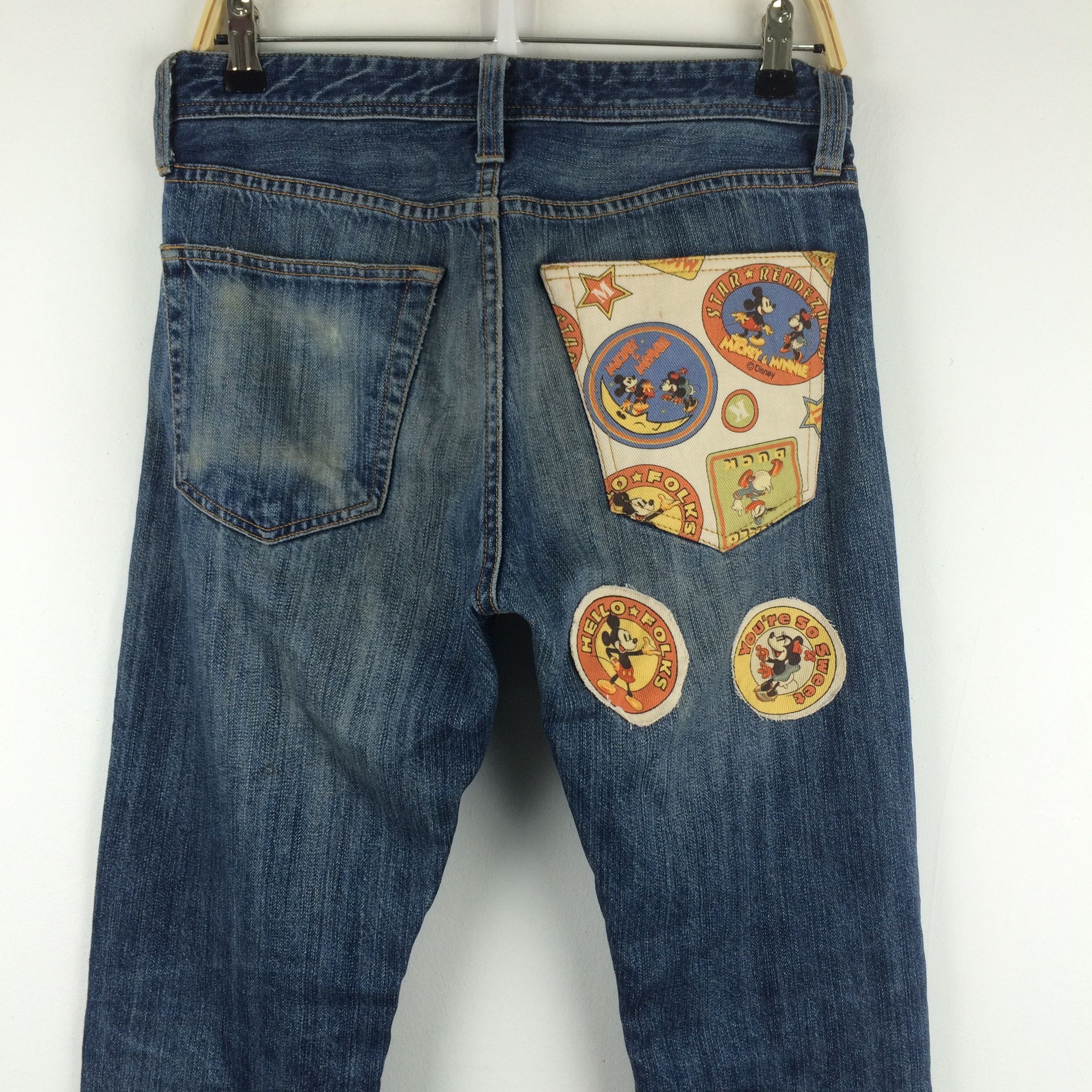 Global Work × Mickey Mouse x128 JAPAN RECONSTRUCTED GLOBALWORK X MICKEY JEANS Size US 32 / EU 48 - 3 Thumbnail