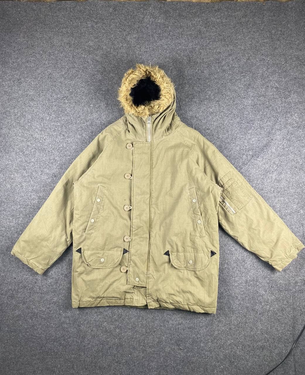 Japanese Brand japanese brands jacket quilted lining fur on the hoody Size US M / EU 48-50 / 2 - 1 Thumbnail