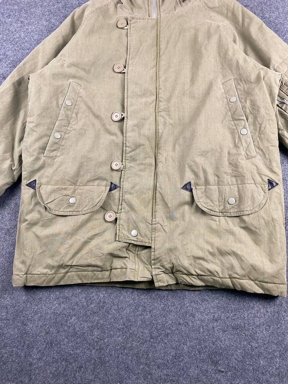Japanese Brand japanese brands jacket quilted lining fur on the hoody Size US M / EU 48-50 / 2 - 3 Thumbnail