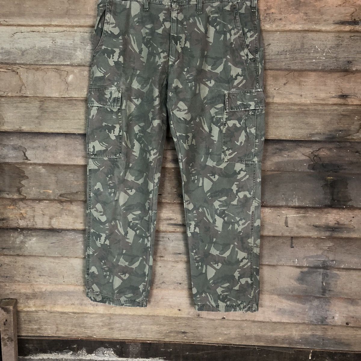 Japanese Brand Uniqlo Green Military Cargo Multipocket Pants #6734 Size US 36 / EU 52 - 3 Thumbnail