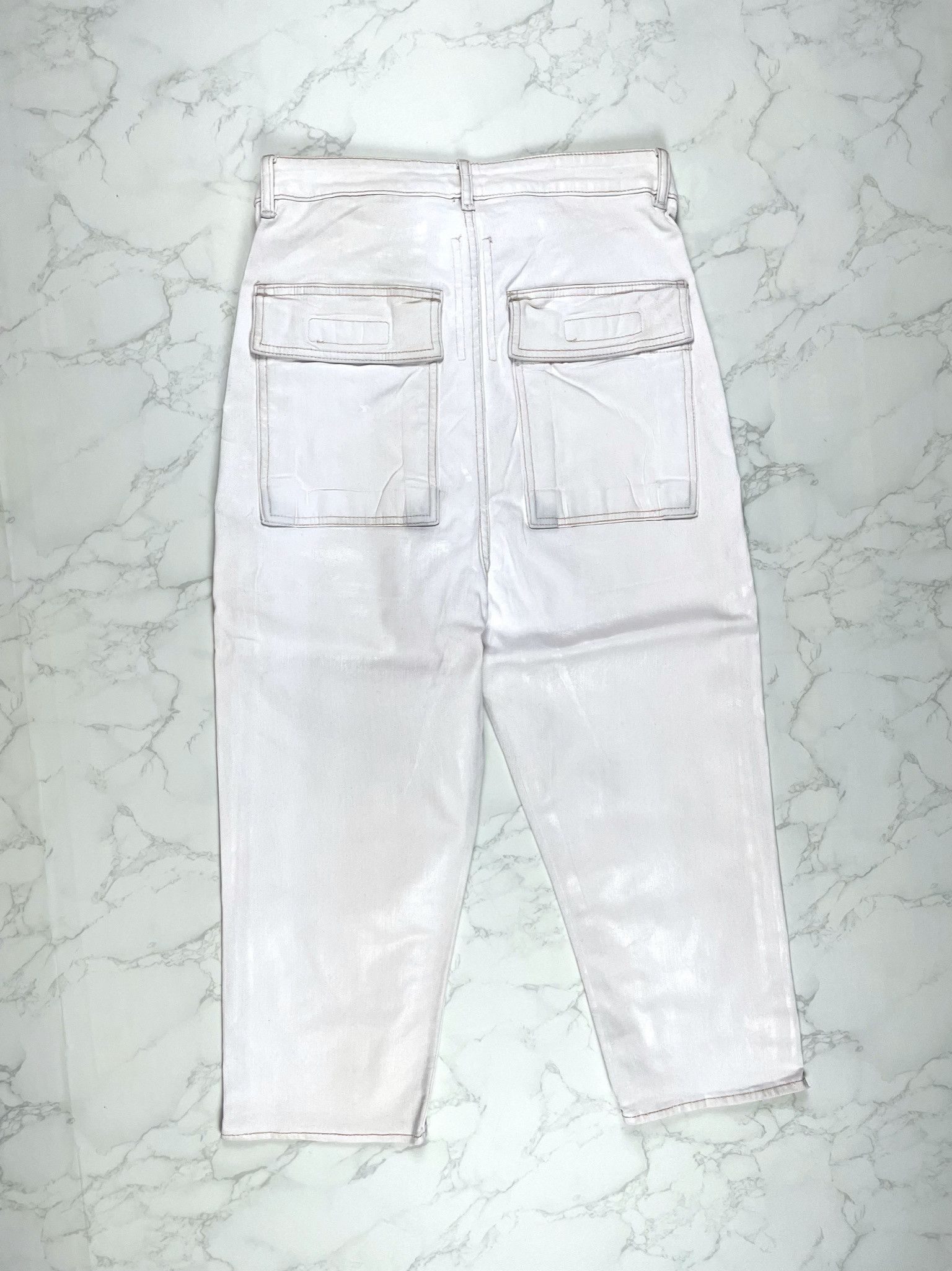 Rick Owens × Rick Owens Drkshdw 🔥65% OFF🔥 [SALE] Rick Owens Cargo Waxed Cropped Jeans Size US 28 / EU 44 - 14 Thumbnail