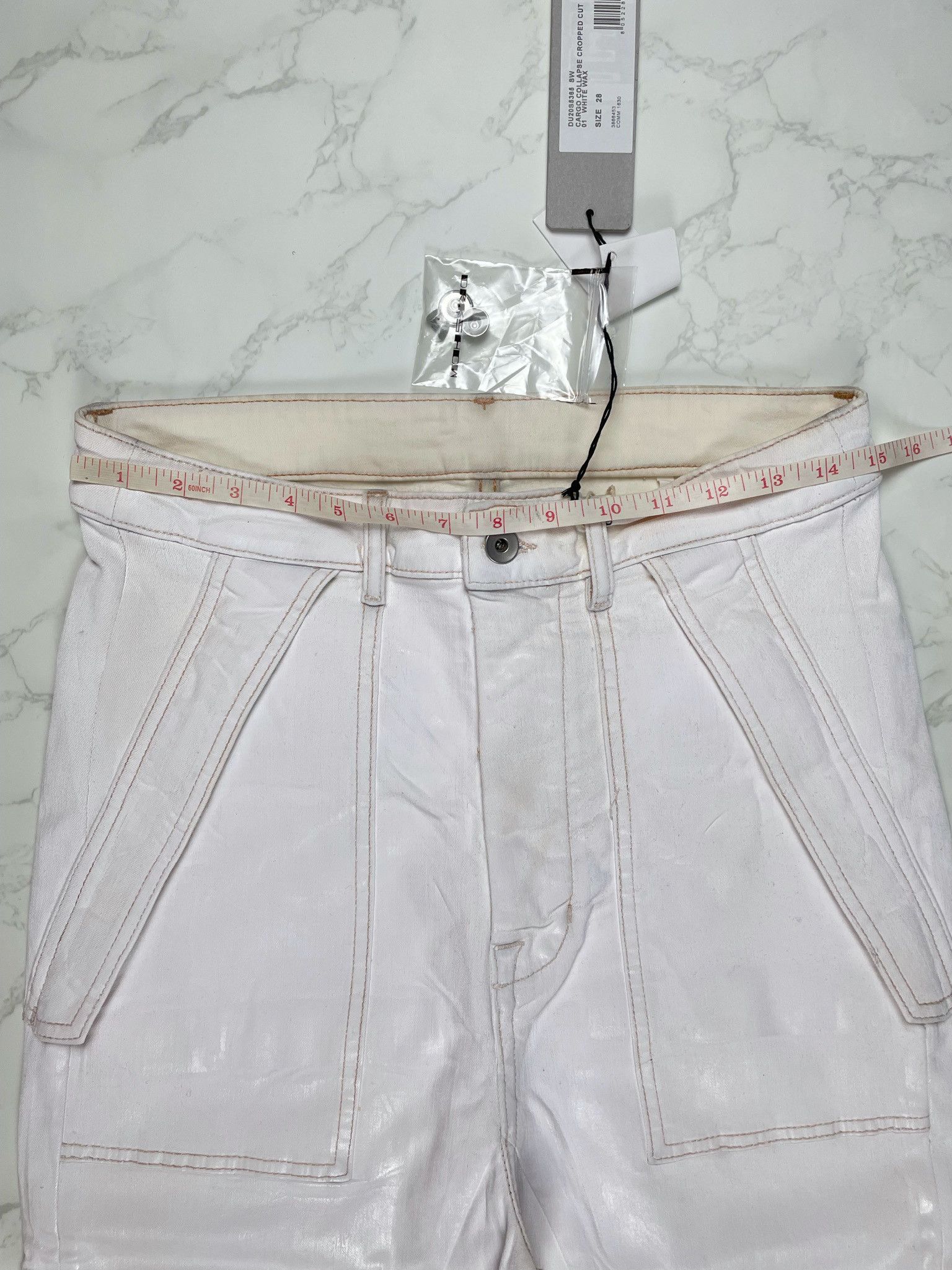 Rick Owens × Rick Owens Drkshdw 🔥65% OFF🔥 [SALE] Rick Owens Cargo Waxed Cropped Jeans Size US 28 / EU 44 - 6 Thumbnail