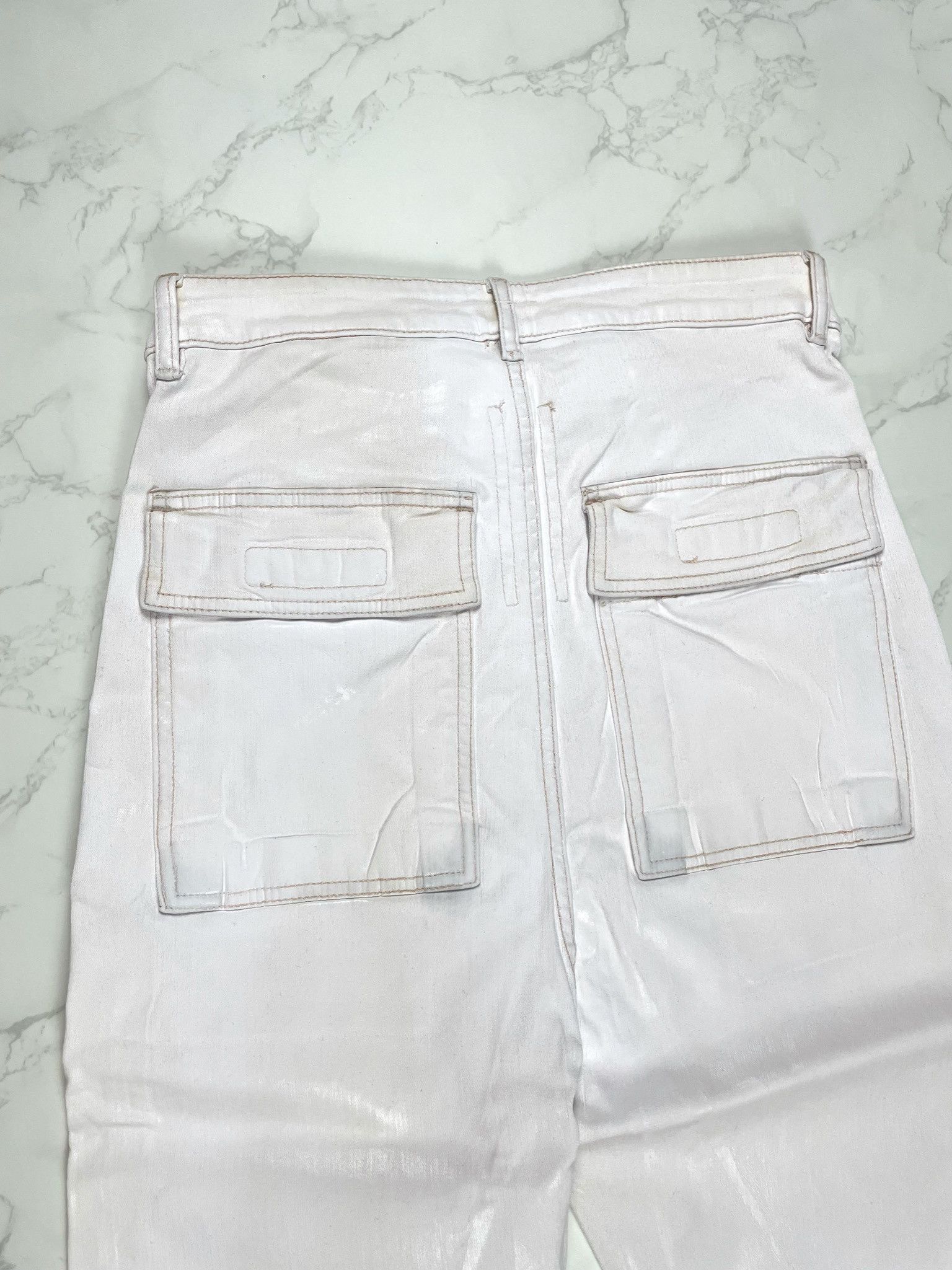 Rick Owens × Rick Owens Drkshdw 🔥65% OFF🔥 [SALE] Rick Owens Cargo Waxed Cropped Jeans Size US 28 / EU 44 - 15 Thumbnail