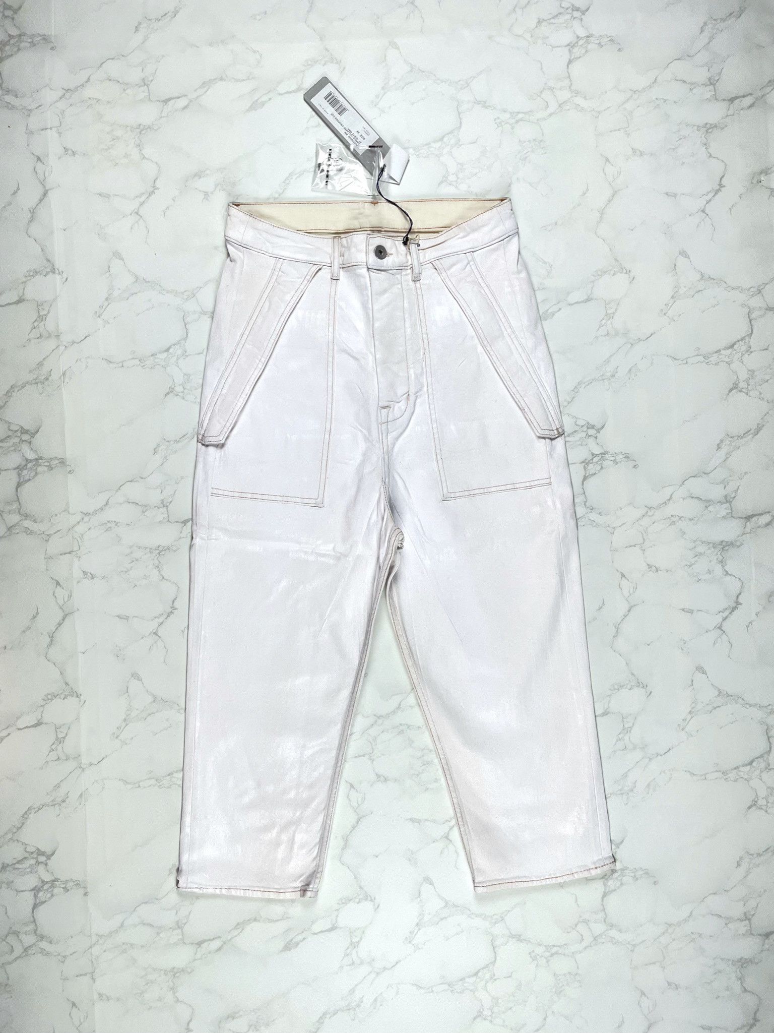 Rick Owens × Rick Owens Drkshdw 🔥65% OFF🔥 [SALE] Rick Owens Cargo Waxed Cropped Jeans Size US 28 / EU 44 - 2 Thumbnail