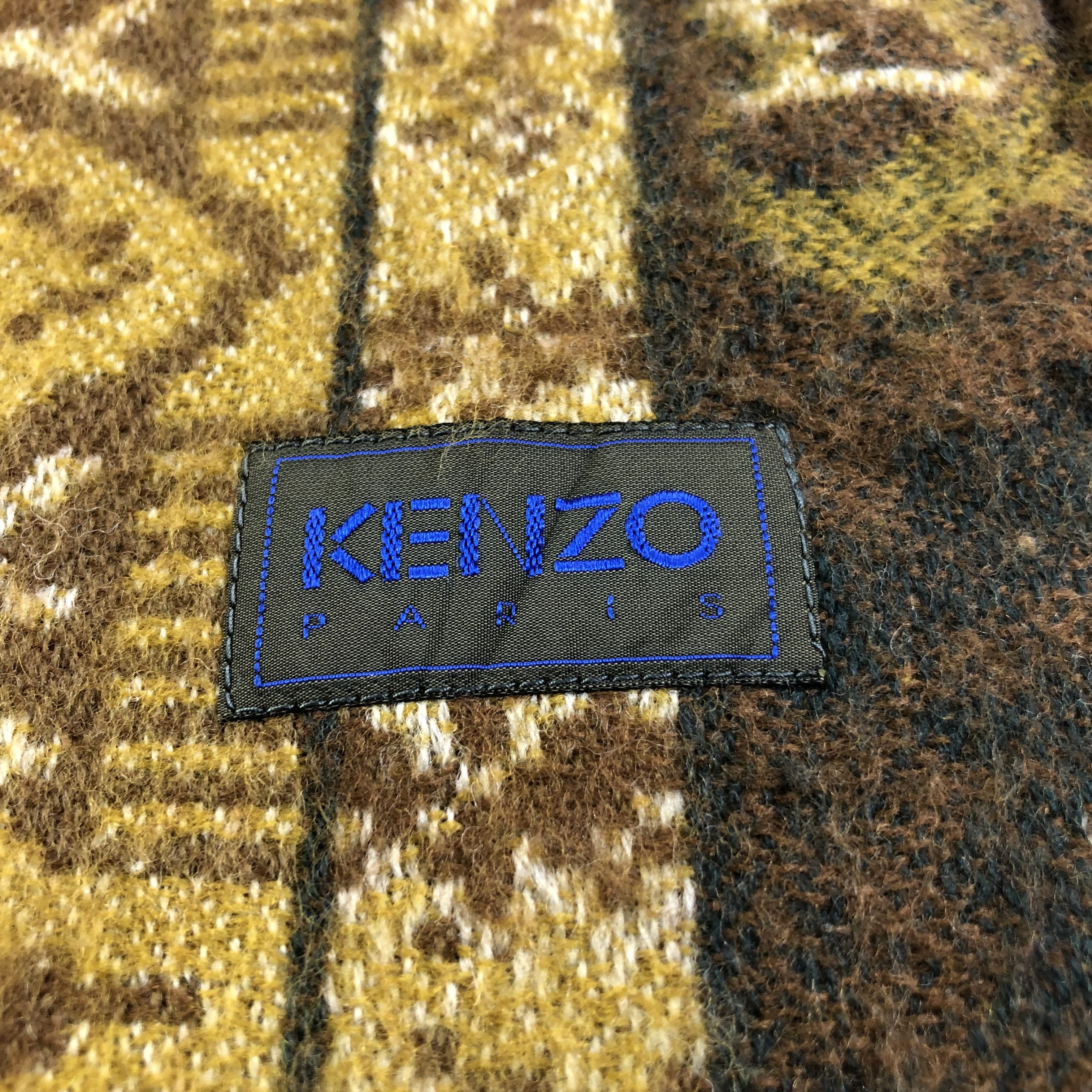 Kenzo Kenzo Native Design Wool Scarf Muffler V1566 Size ONE SIZE - 4 Thumbnail